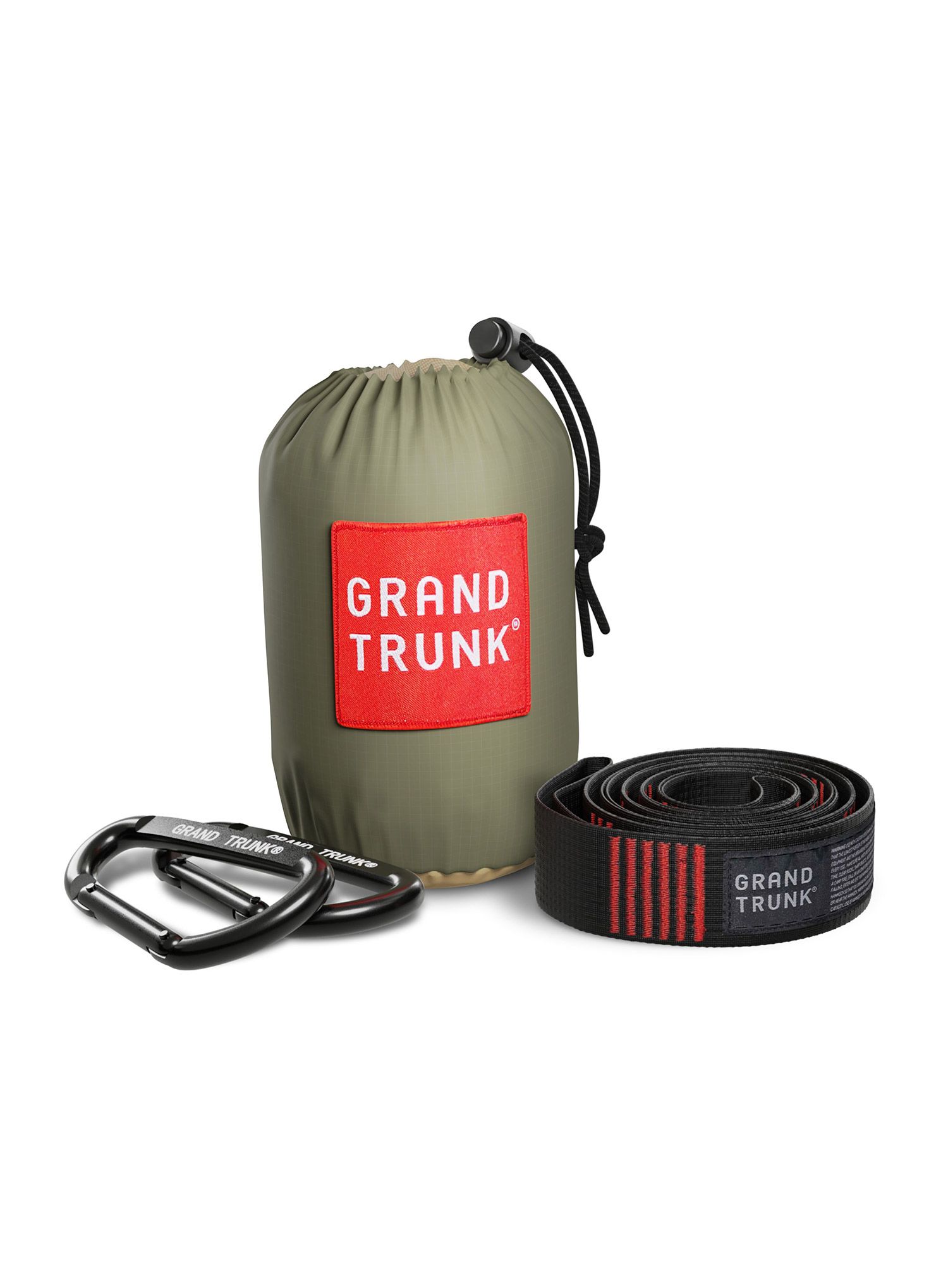 Turistinis hamakas Grand Trunk Double Deluxe Parachute Nylon with Straps - olive/khahi
