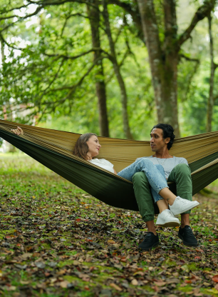 Turistinis hamakas Ticket To The Moon King Size Hammock - army green/brown