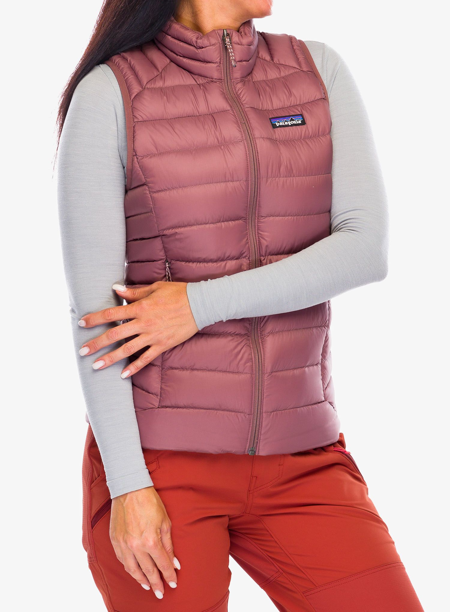Pūkinė liemenė moteriška Patagonia Down Sweater Vest - dulse mauve