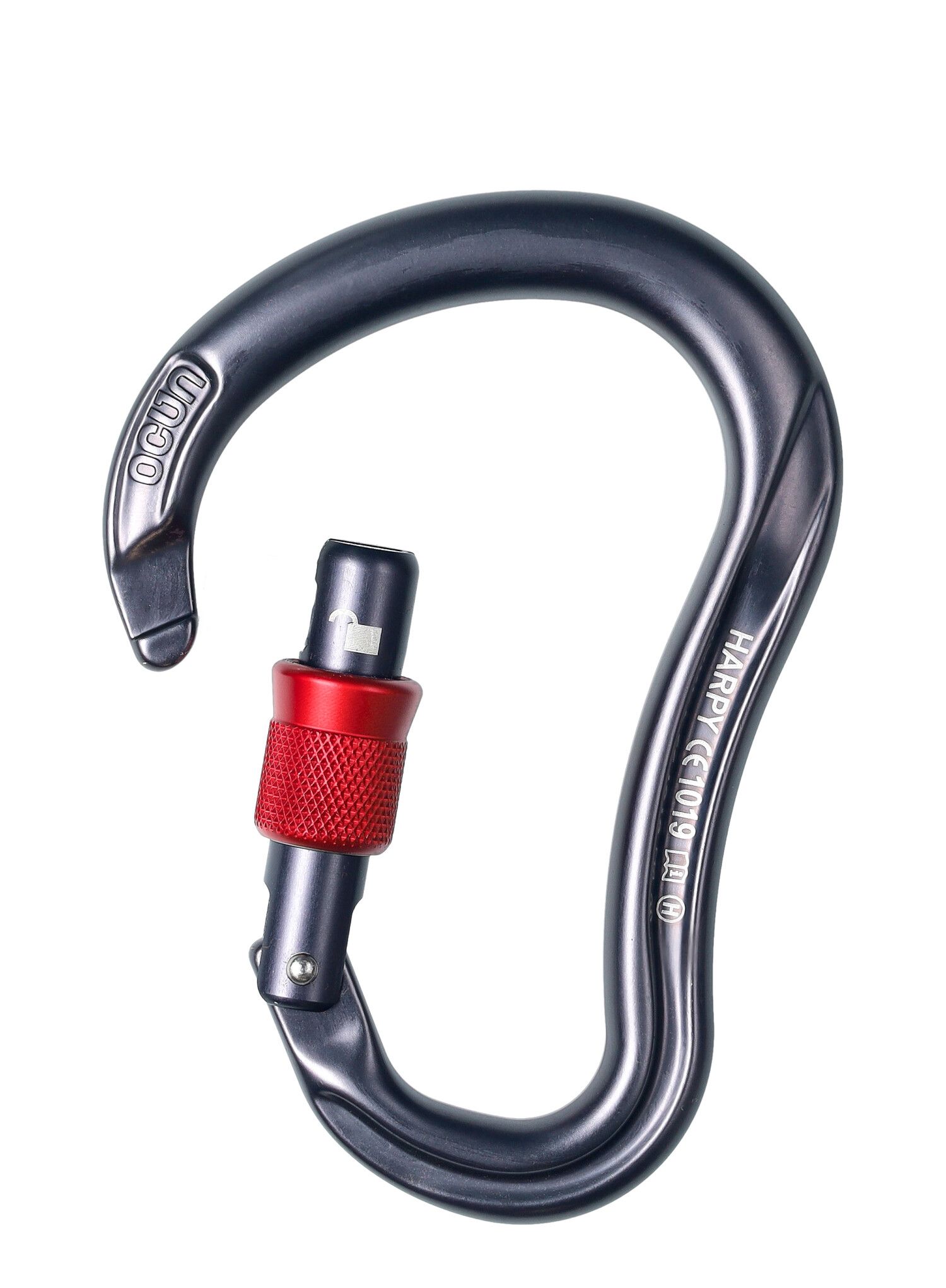 Karabinas Ocun Harpy HMS Screw - anthracite/red