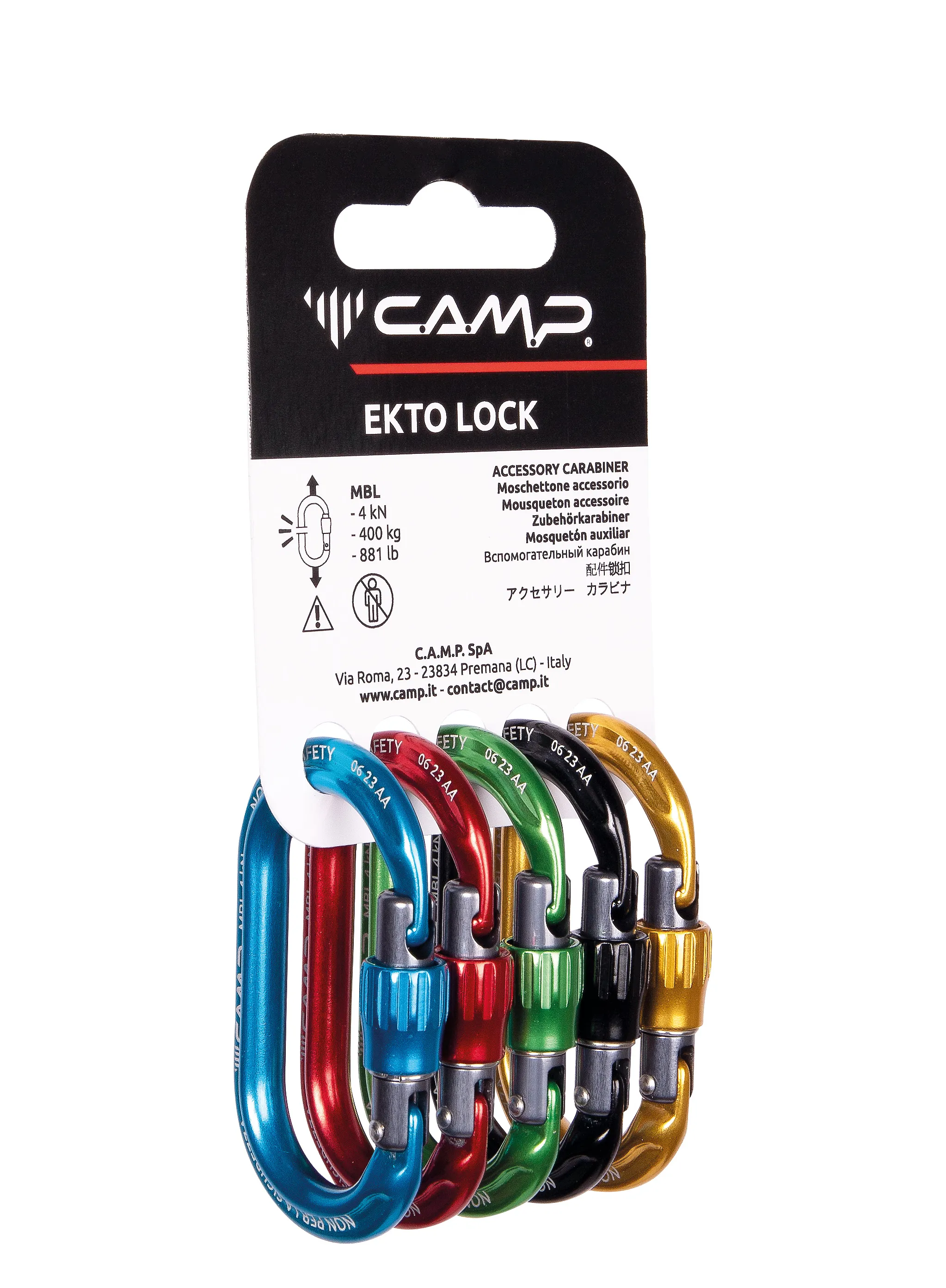 Įrangos karabinas Camp Rack Pack Ekto Lock 5 Pack