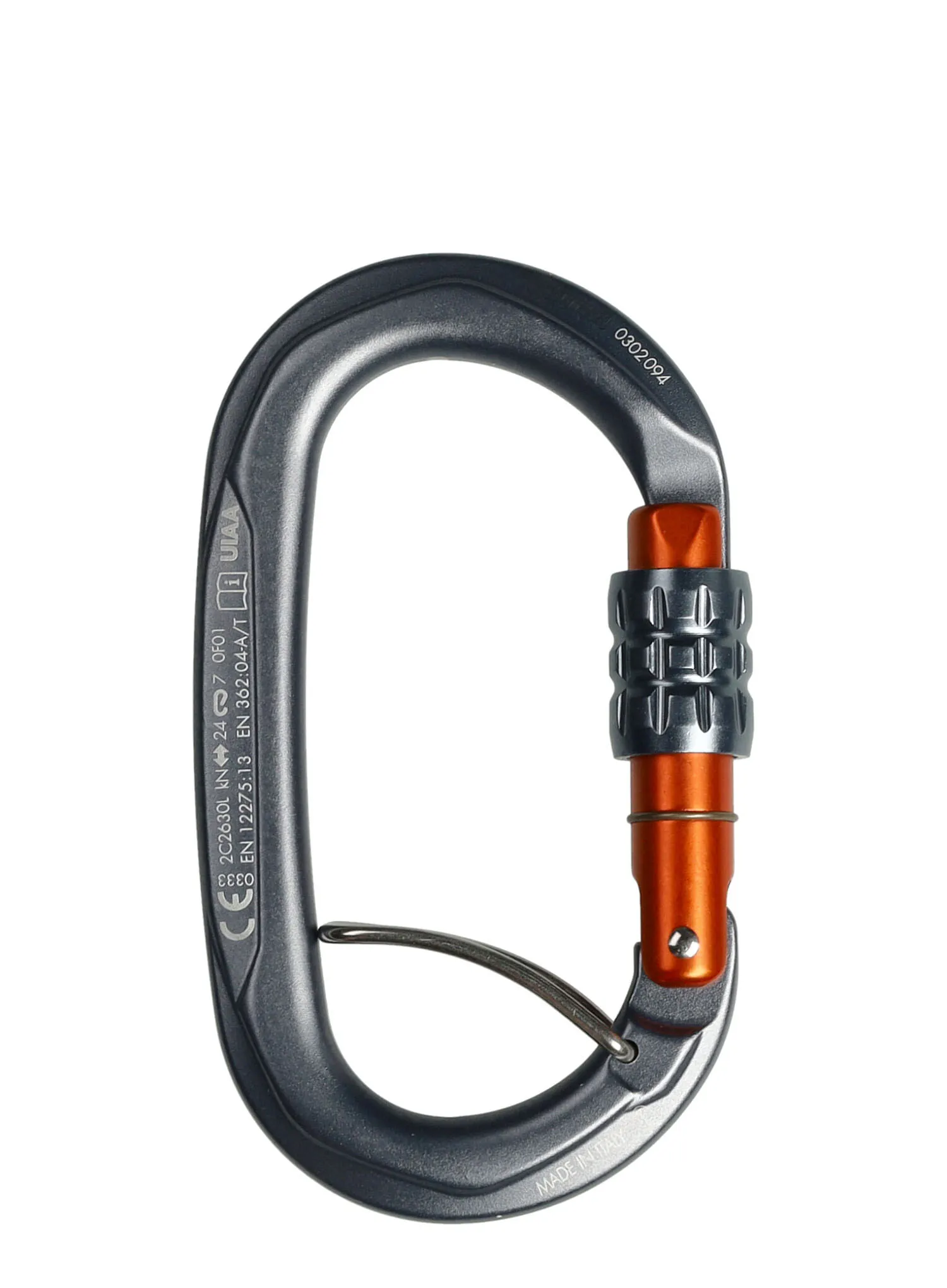 Karabinas SKYLOTEC Obx SGL - titanium/grey/orange