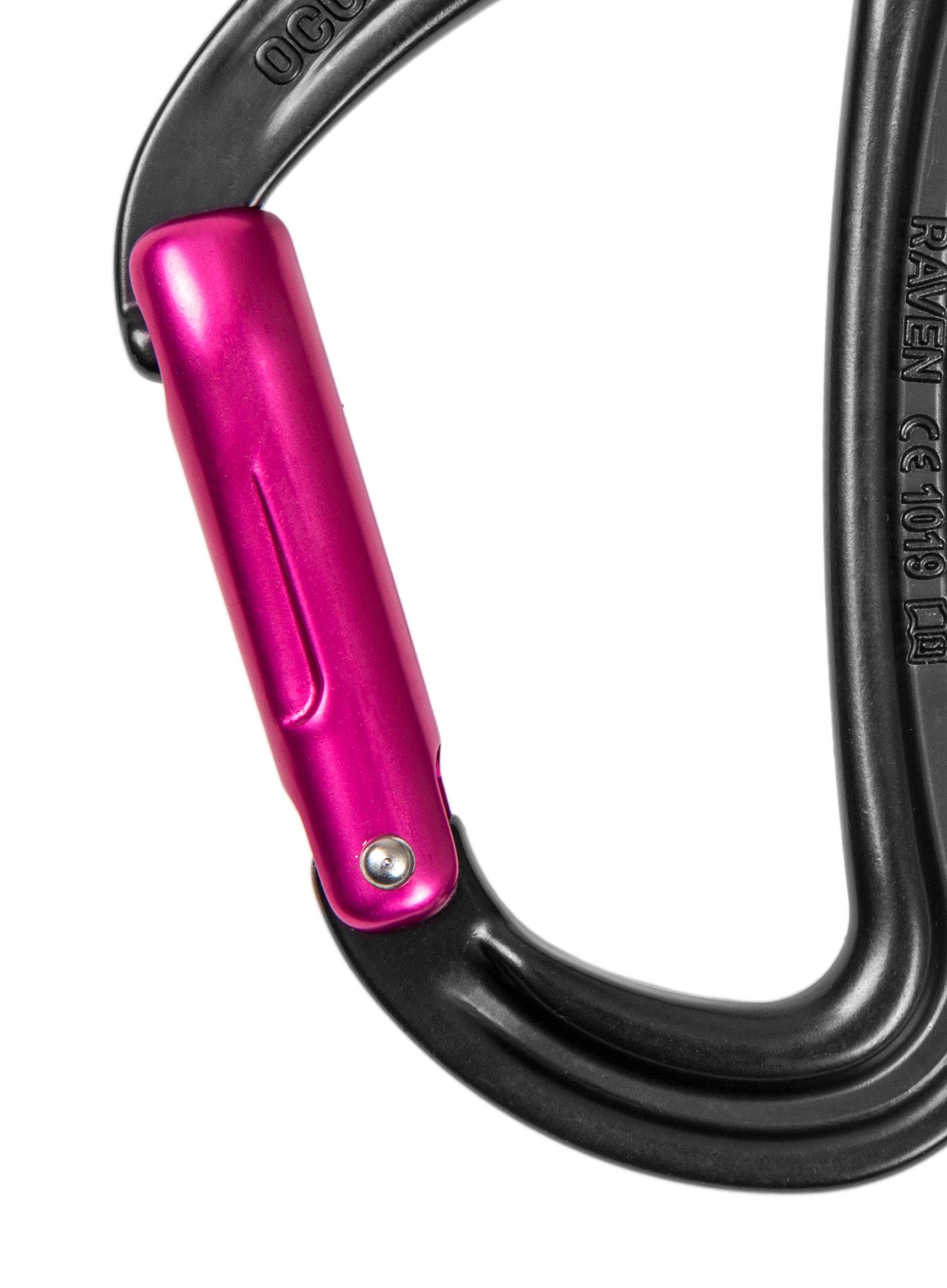 Karabinas Ocun Raven Straight - anthracite/pink