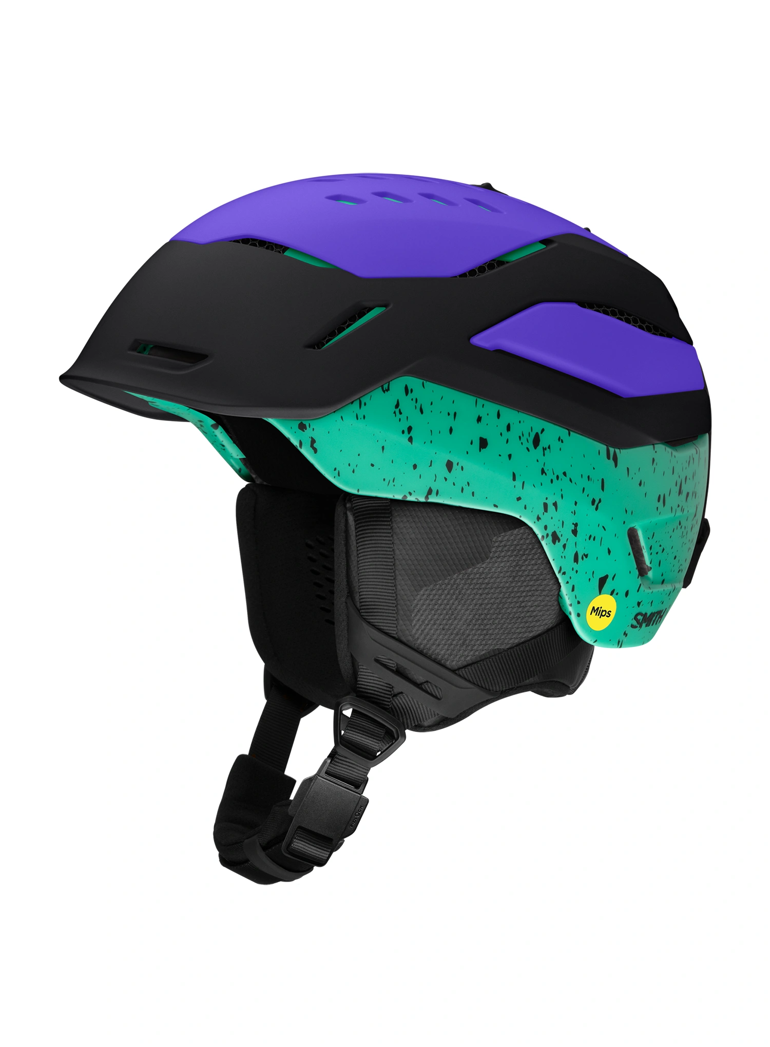 Slidinėjimo šalmas Smith Vantage 2 Mips - matt black/ultraviolet/emerald
