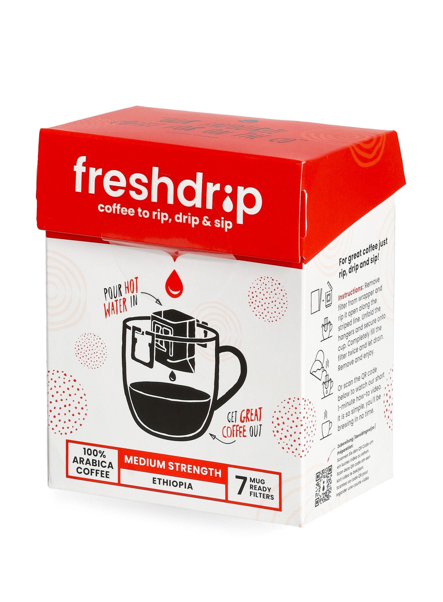 Kava maišeliuose Freshdrip - ethiopia medium strength