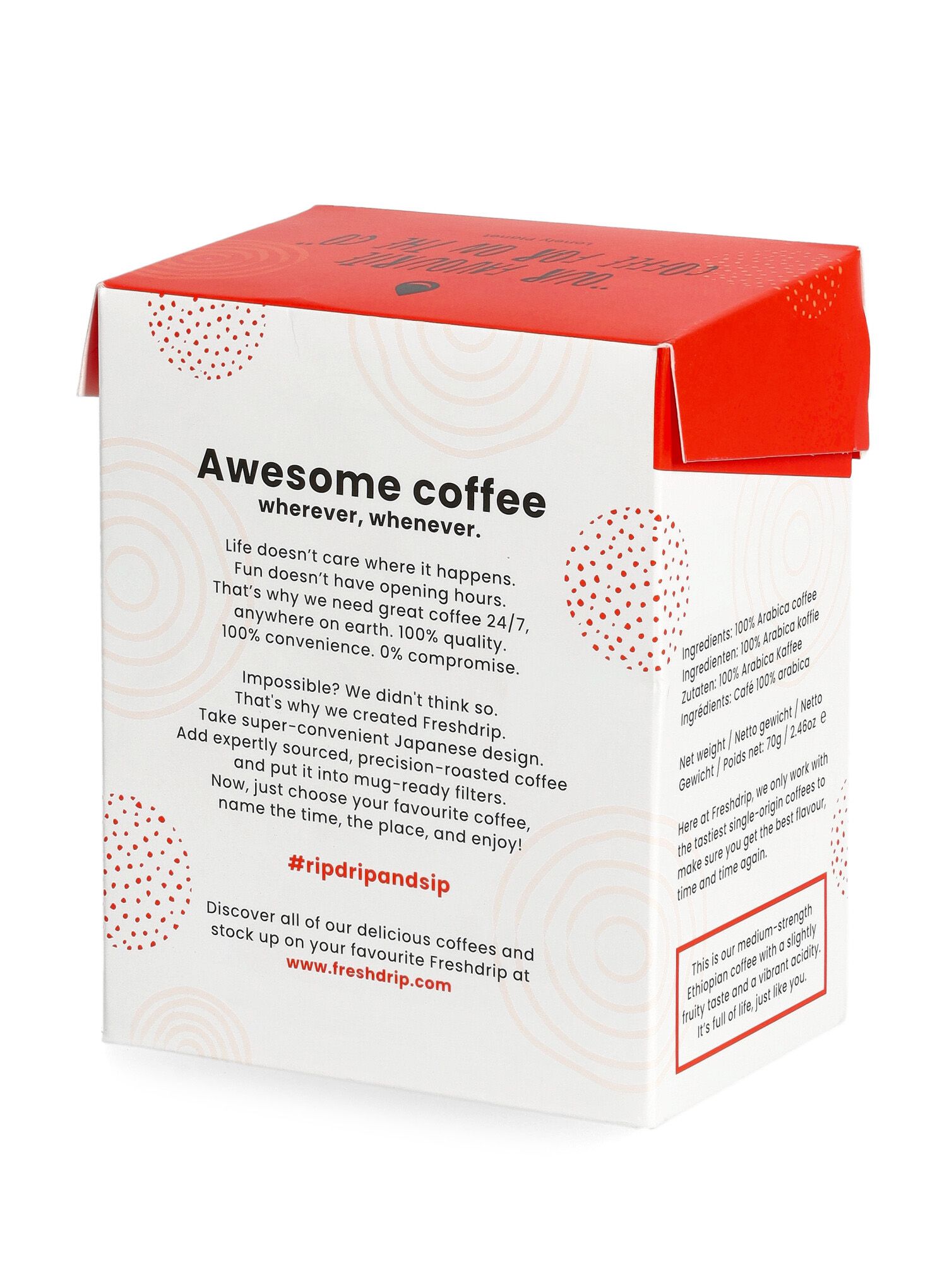 Kava maišeliuose Freshdrip - ethiopia medium strength
