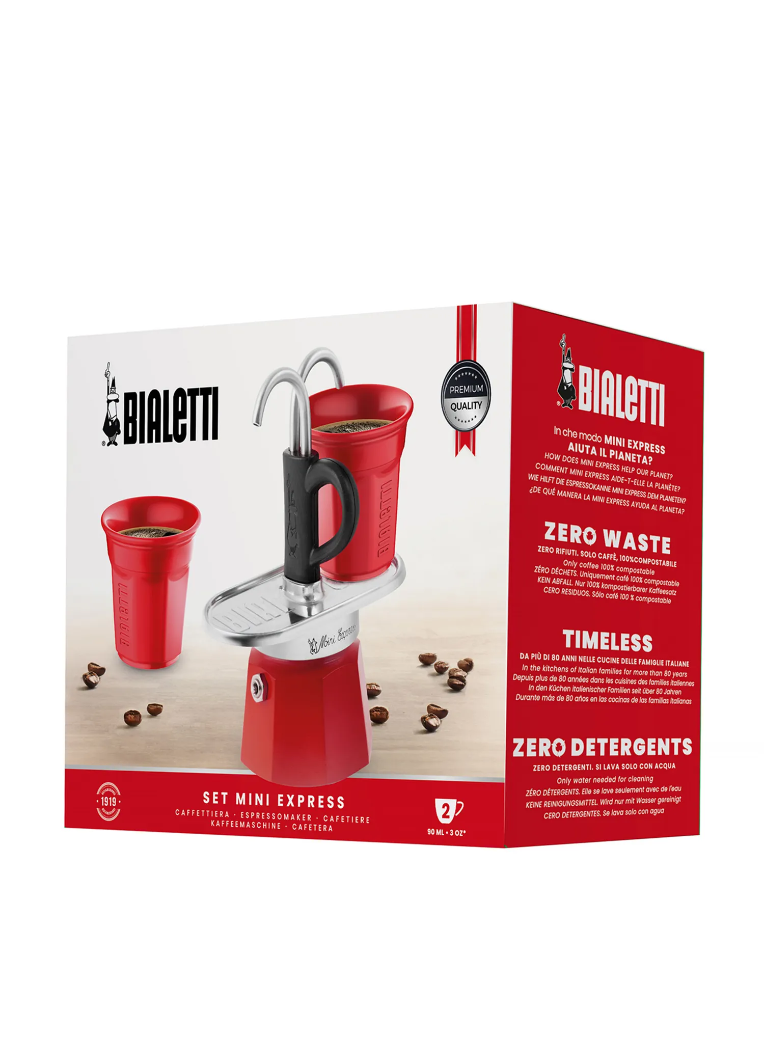 Turistinis kavos virimo aparatas Bialetti Mini Express 2tz - red