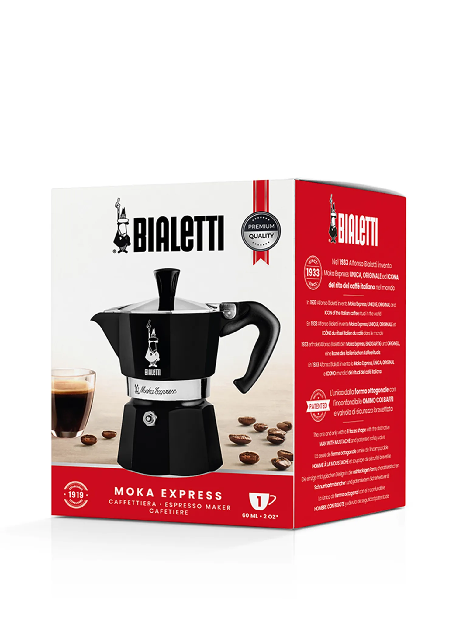 Turistinis kavos virimo aparatas Bialetti Moka Express 1TZ - black