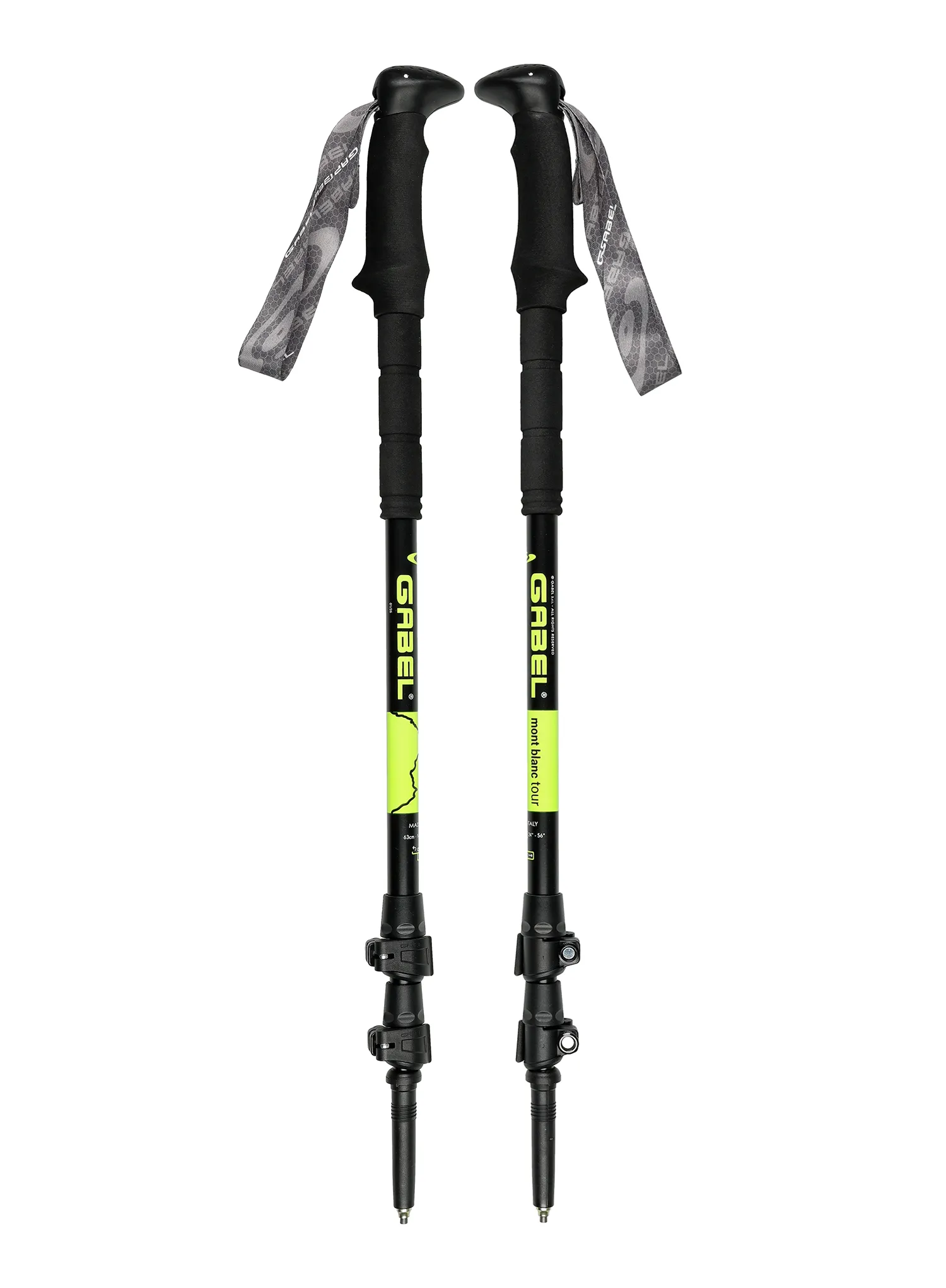 Aliuminio lazdos Gabel Mont Blanc Tour - lime