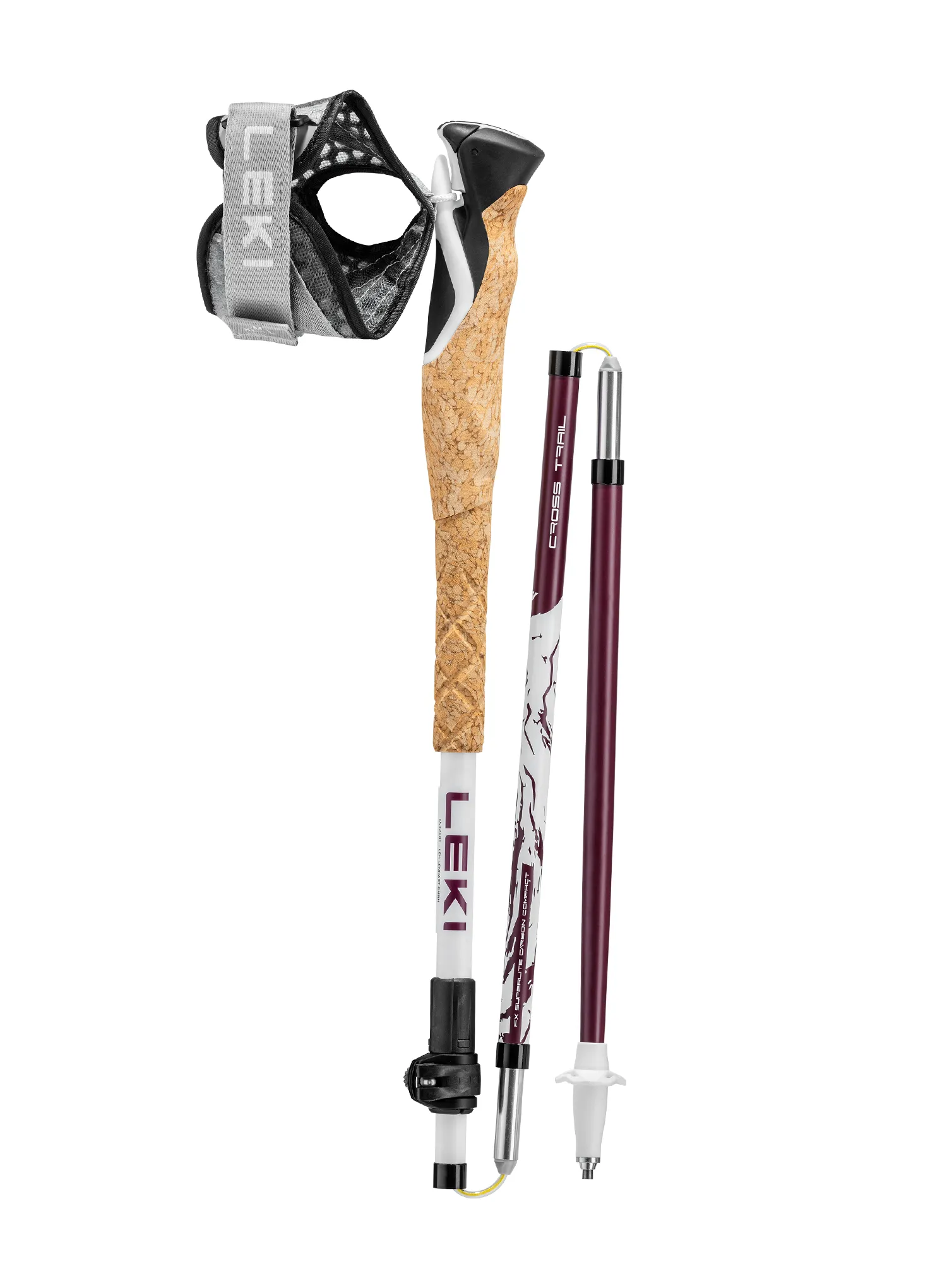 Anglies pluošto lazdos Leki Cross Trail FX Superlite Compact 