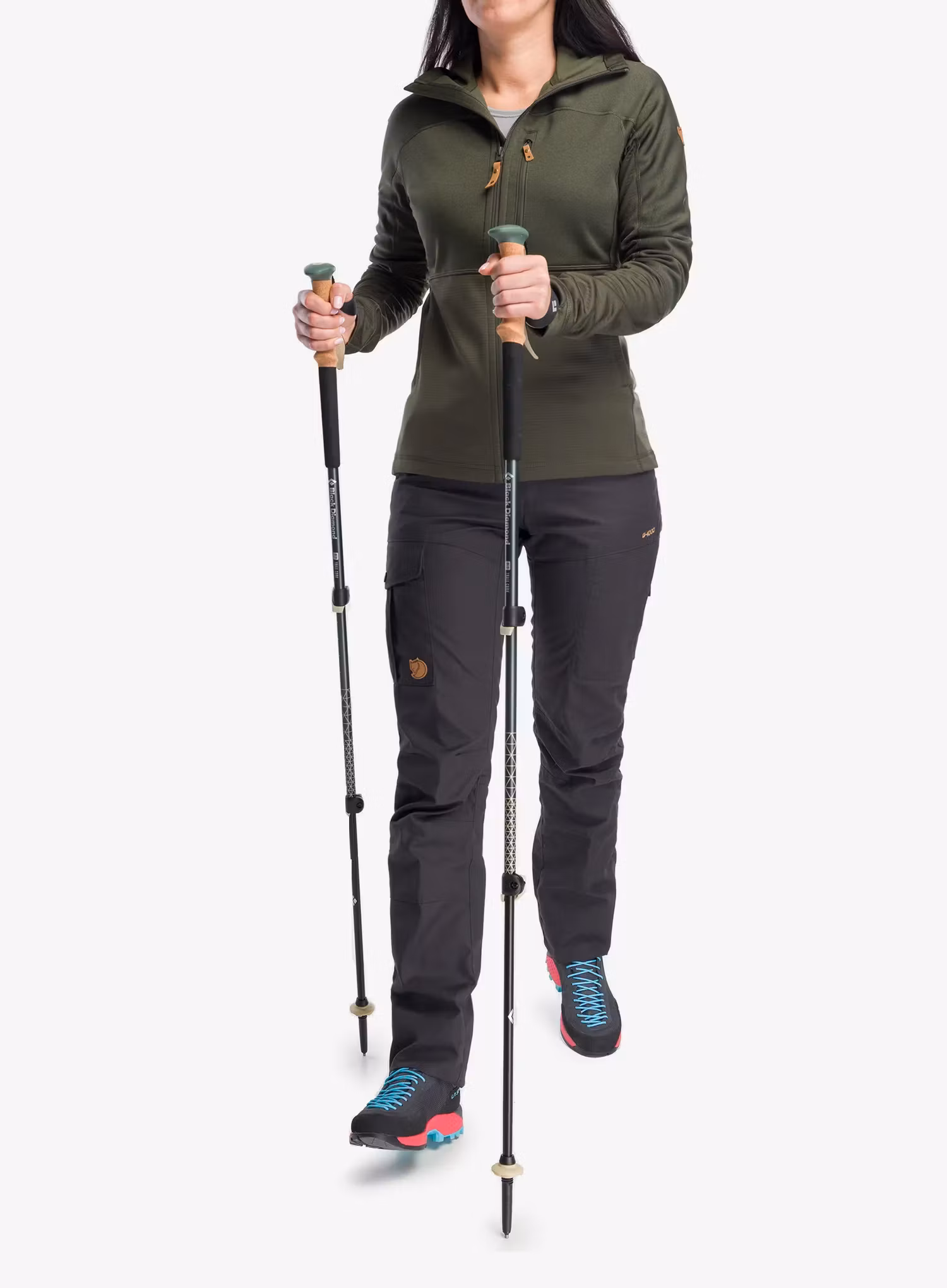 Trekingo lazdos Black Diamond Trail Cork Trekking Poles - laurel green