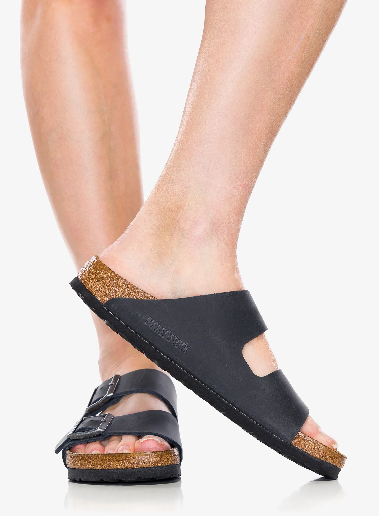 Moteriškos šlepetės Birkenstock Arizona Leather Oiled - black