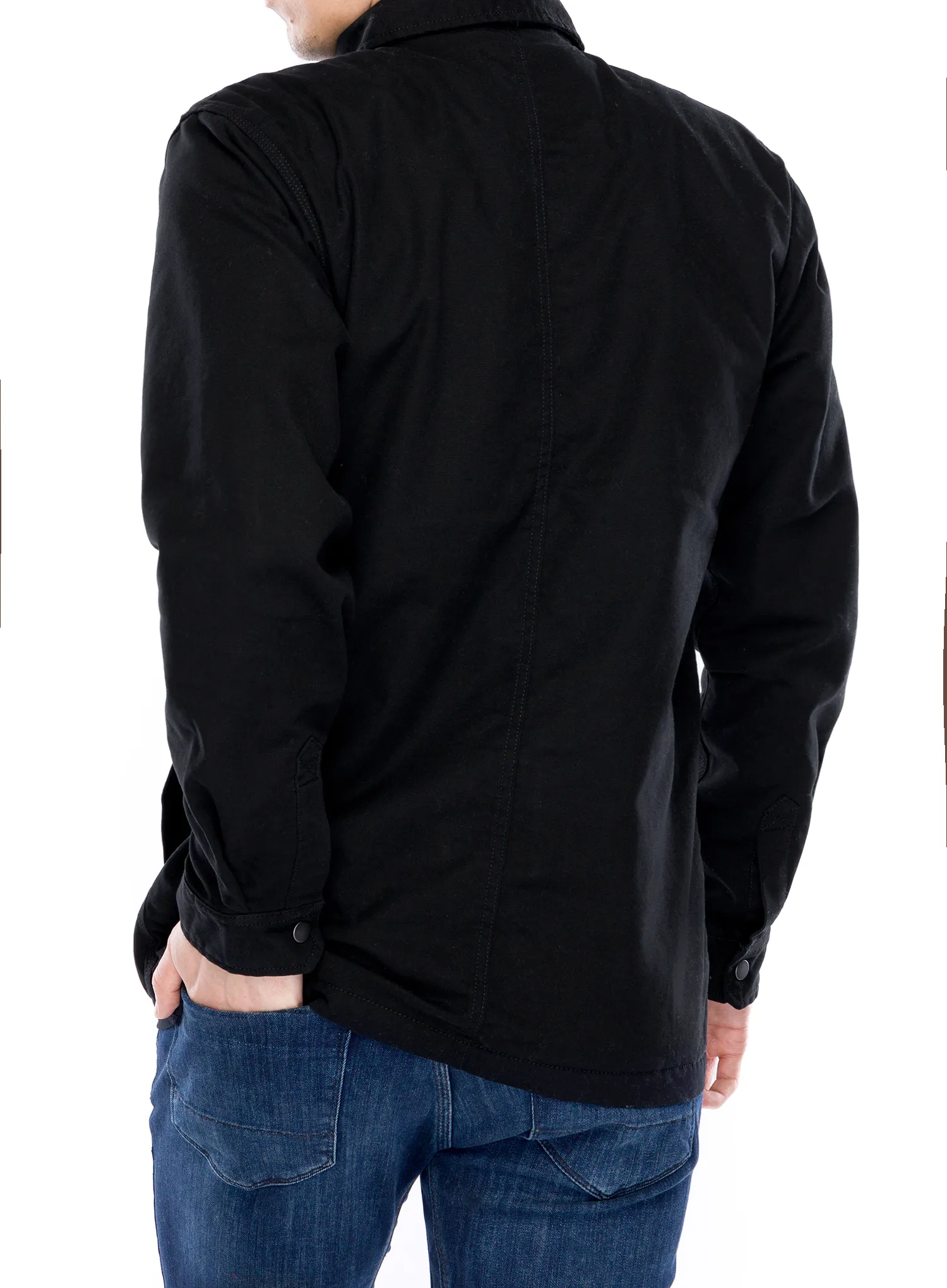 Marškiniai Carhartt Fleece Lined Snap Front Shirt Jac - black