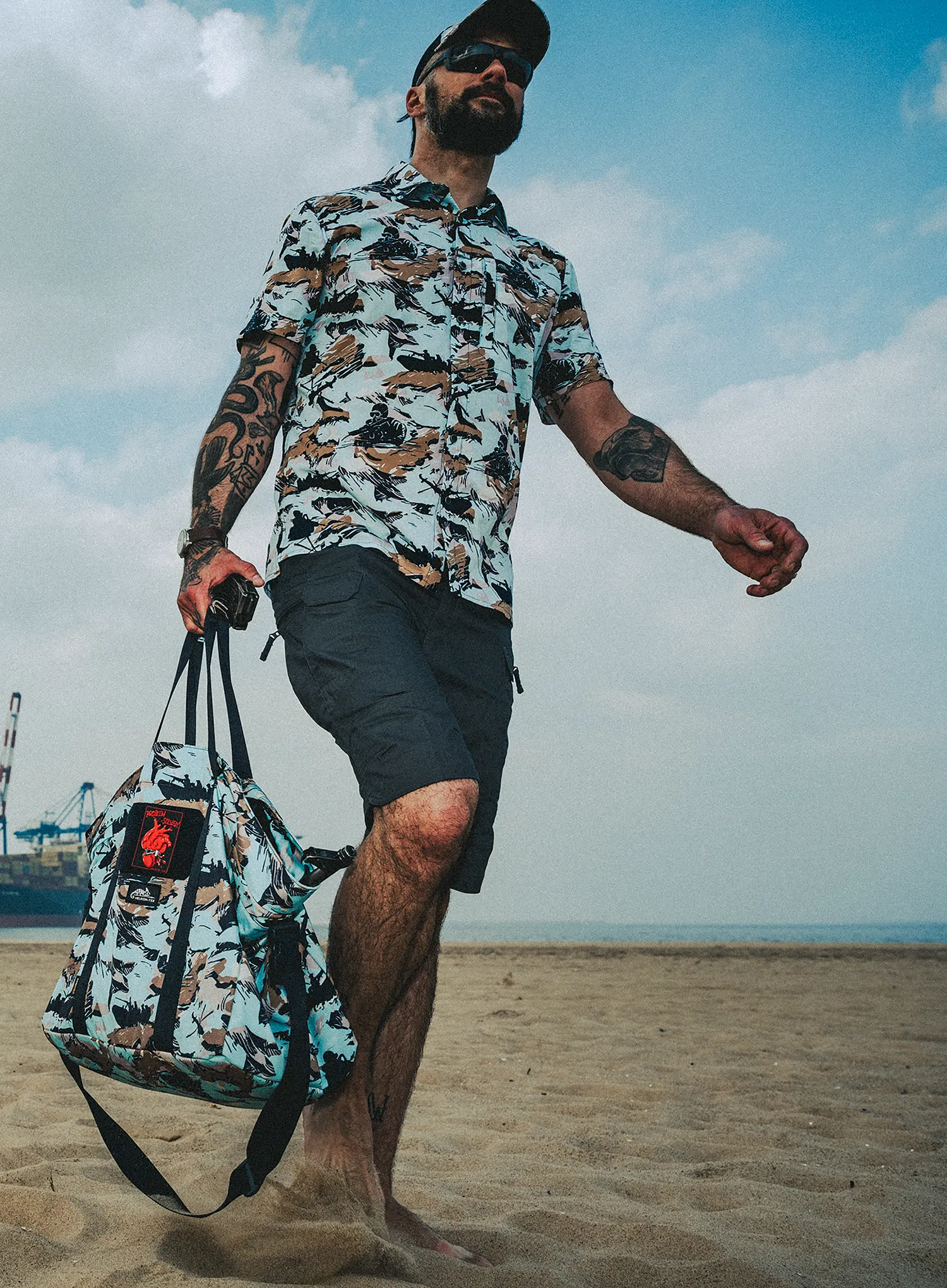 Marškiniai Helikon-Tex Tactical Hawaiian Short Sleeve - pacific
