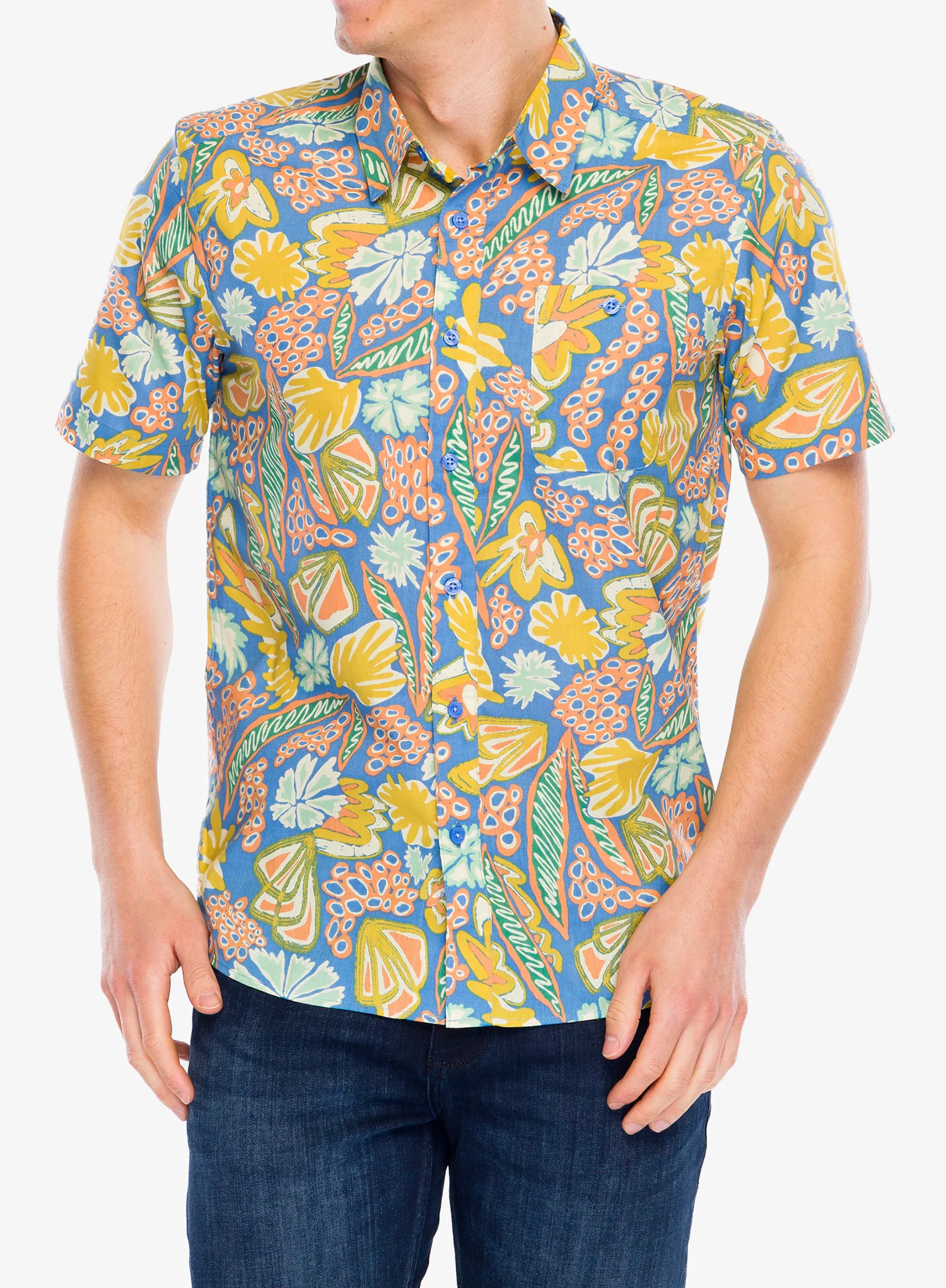 Marškiniai Patagonia Go To Shirt - flourish/abundant blue