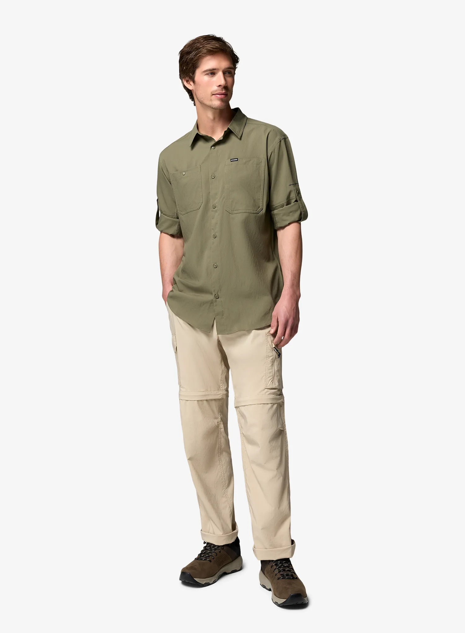 Vyriški marškiniai Columbia Silver Ridge Utility II LS Shirt - stone green