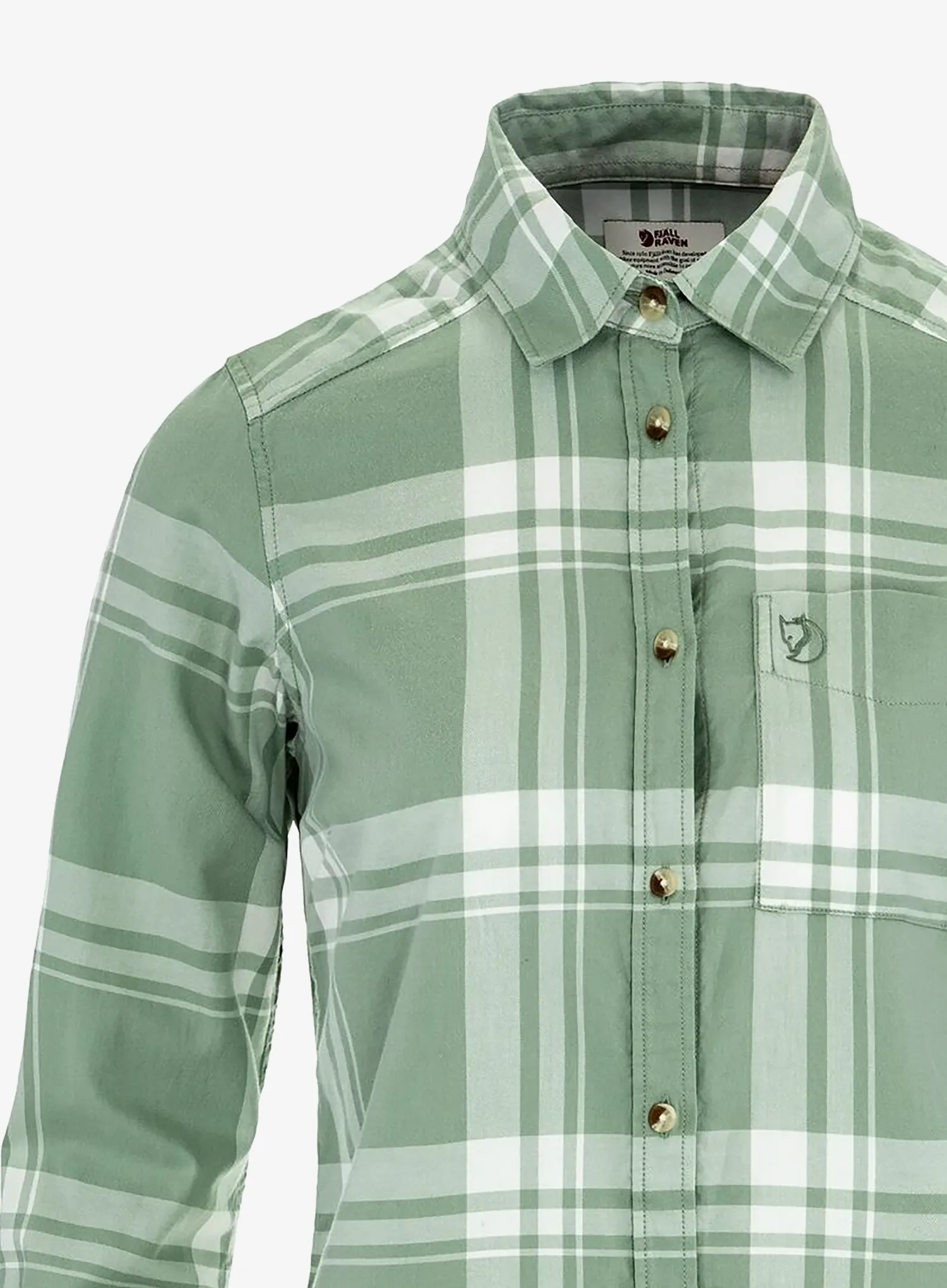 Moteriški marškinėliai Fjallraven Ovik Lite Flannel Shirt - misty green/eggshell
