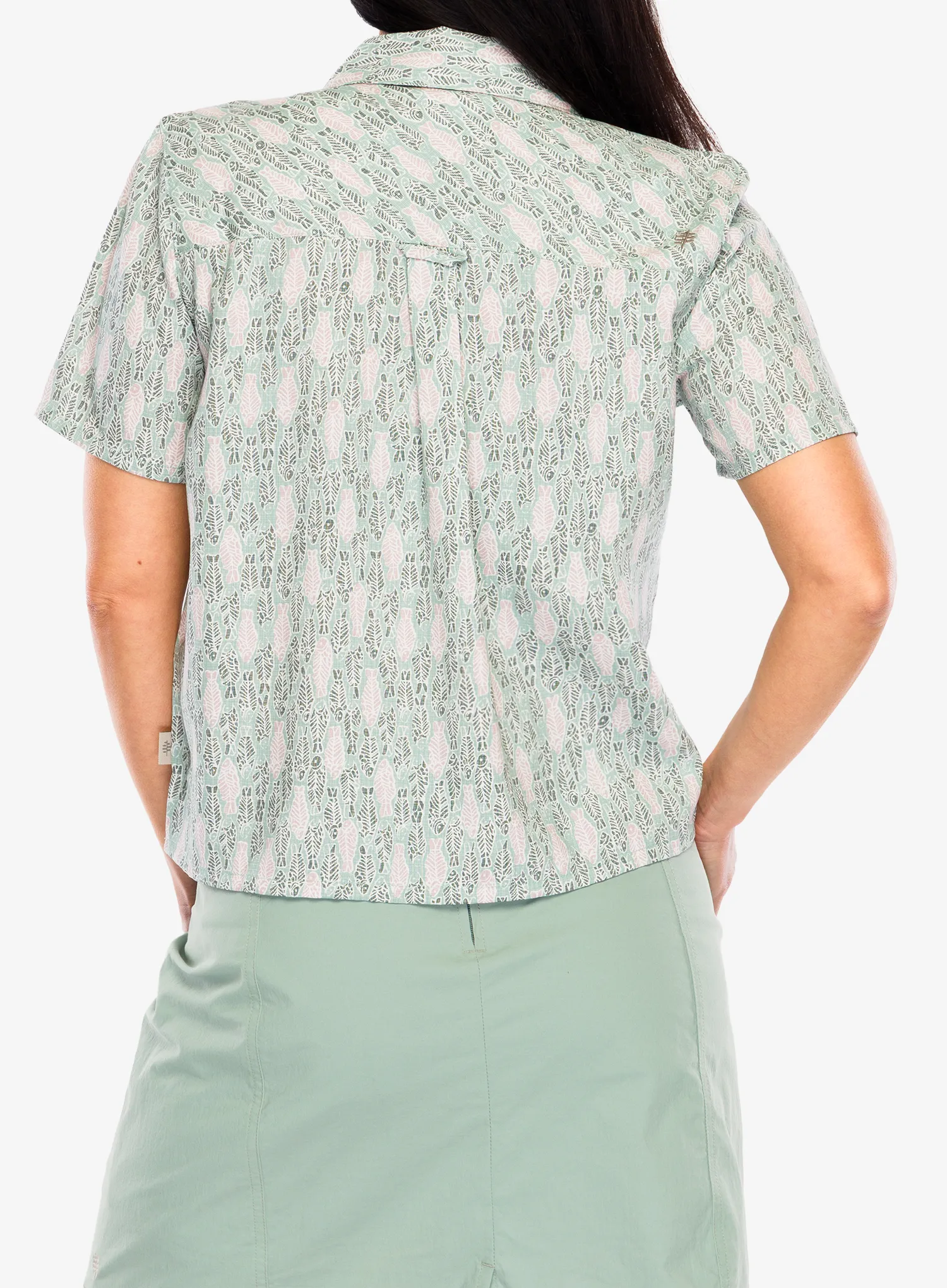 Moteriški marškinėliai Royal Robbins Camino Pucker S/S - sage leaf fish pt