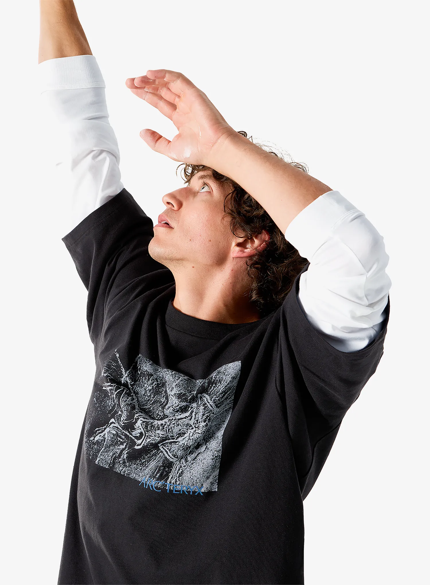 Medvilniniai marškinėliai Arcteryx Kragg Cotton Lithographica SS - black