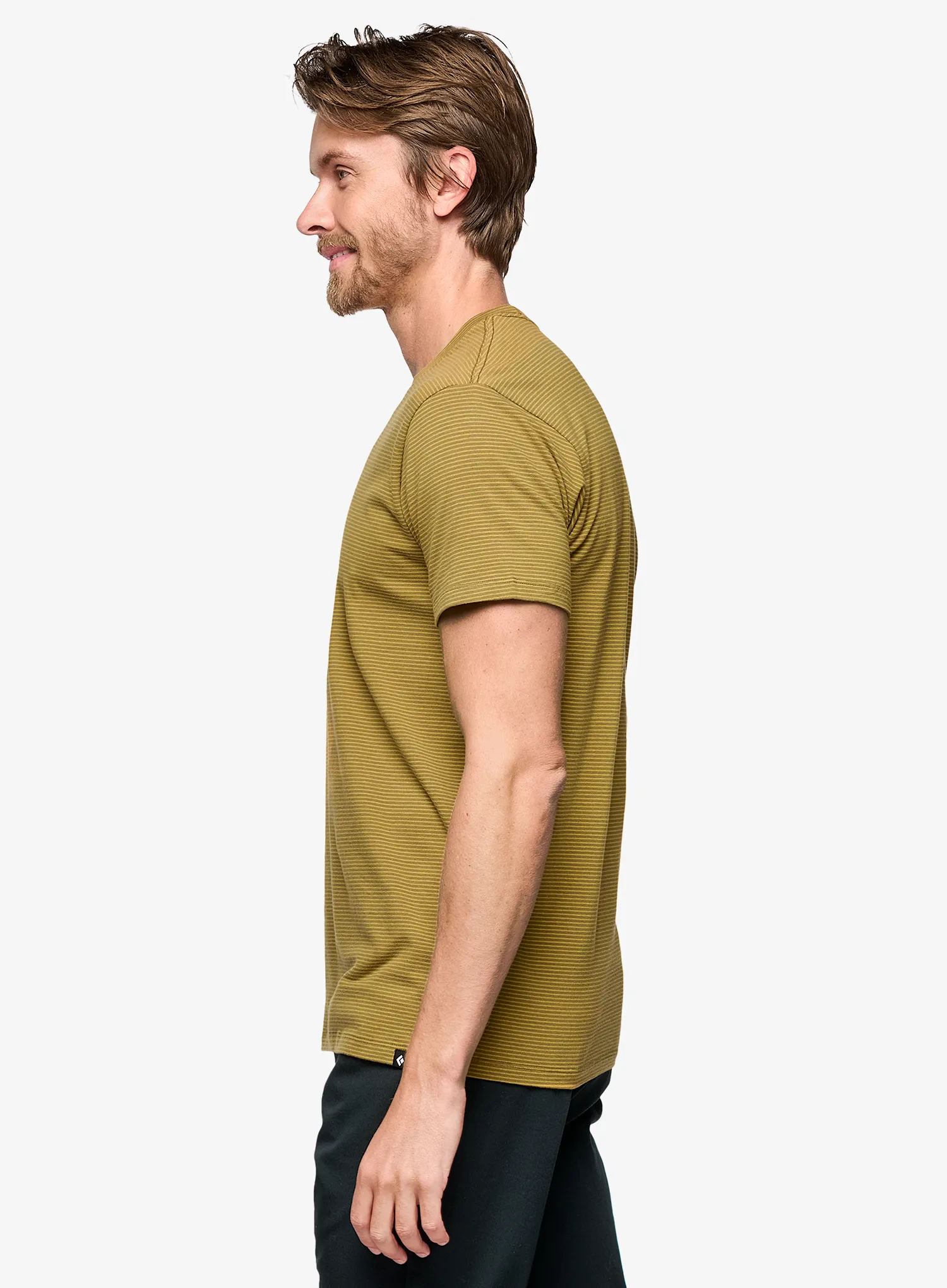 Medvilniniai marškinėliai Black Diamond BD Stripe SS Tee - dark curry/amber