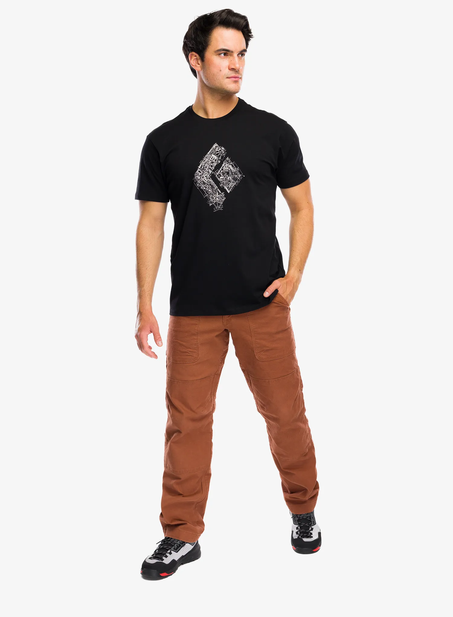 Medvilniniai marškinėliai Black Diamond Engineered Diamond SS Tee - black