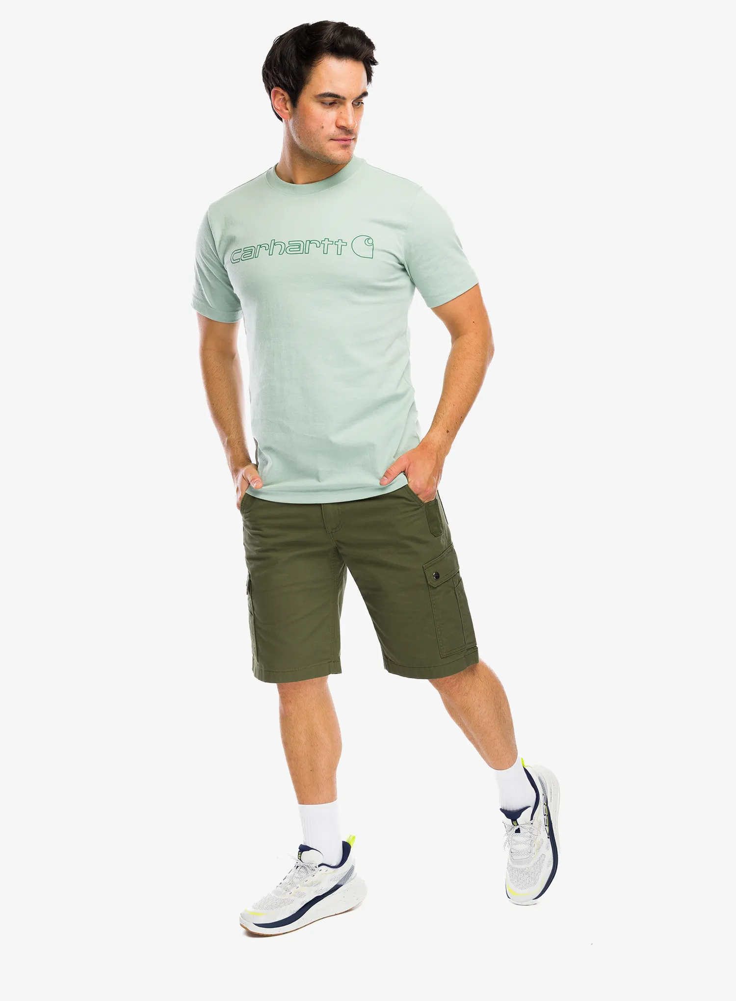 Medvilniniai marškinėliai Carhartt Core Logo T-Shirt S/S - seabrook