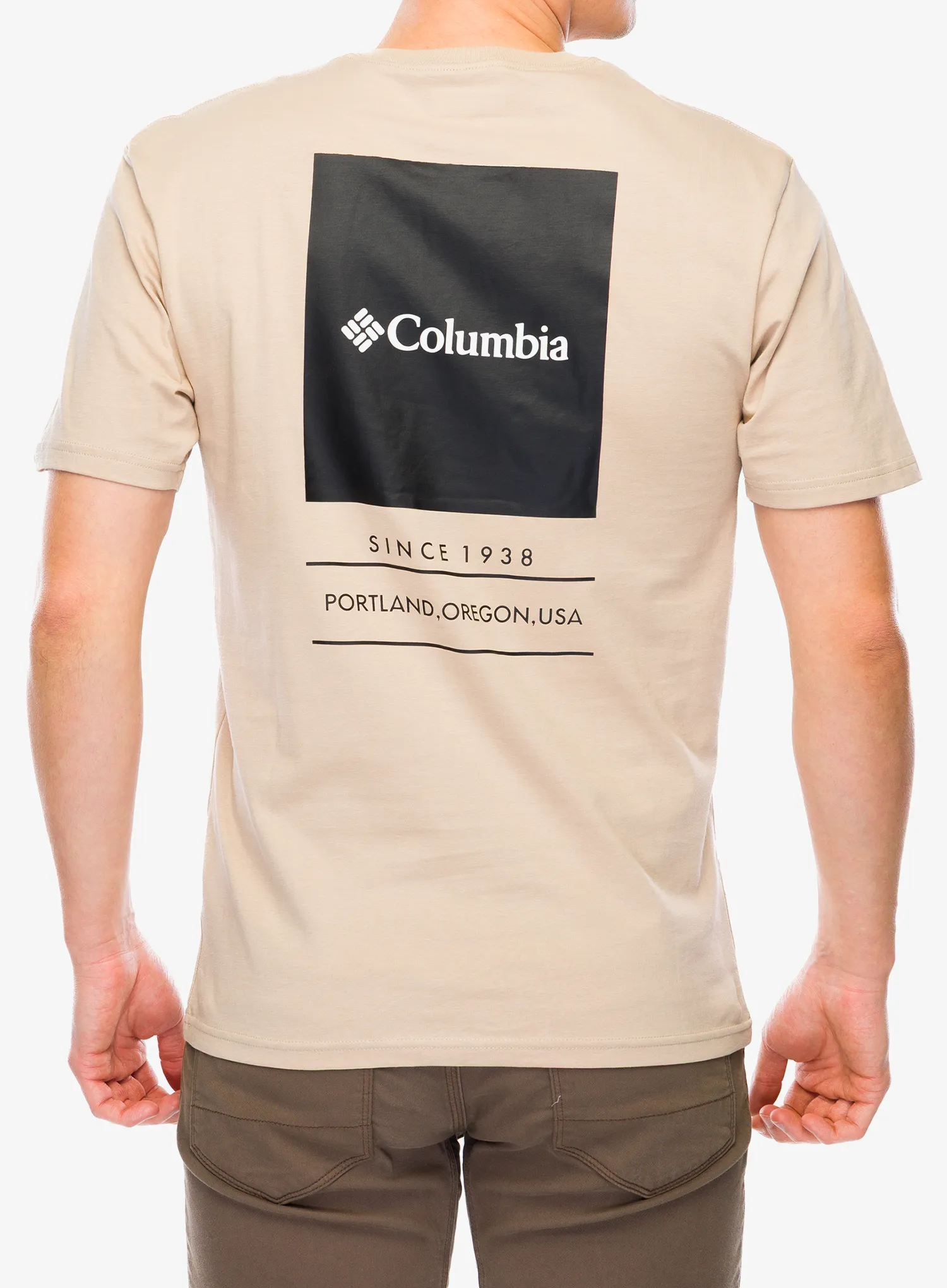 Medvilniniai marškinėliai Columbia Barton Springs S/S Graphic Tee - ancient fossil