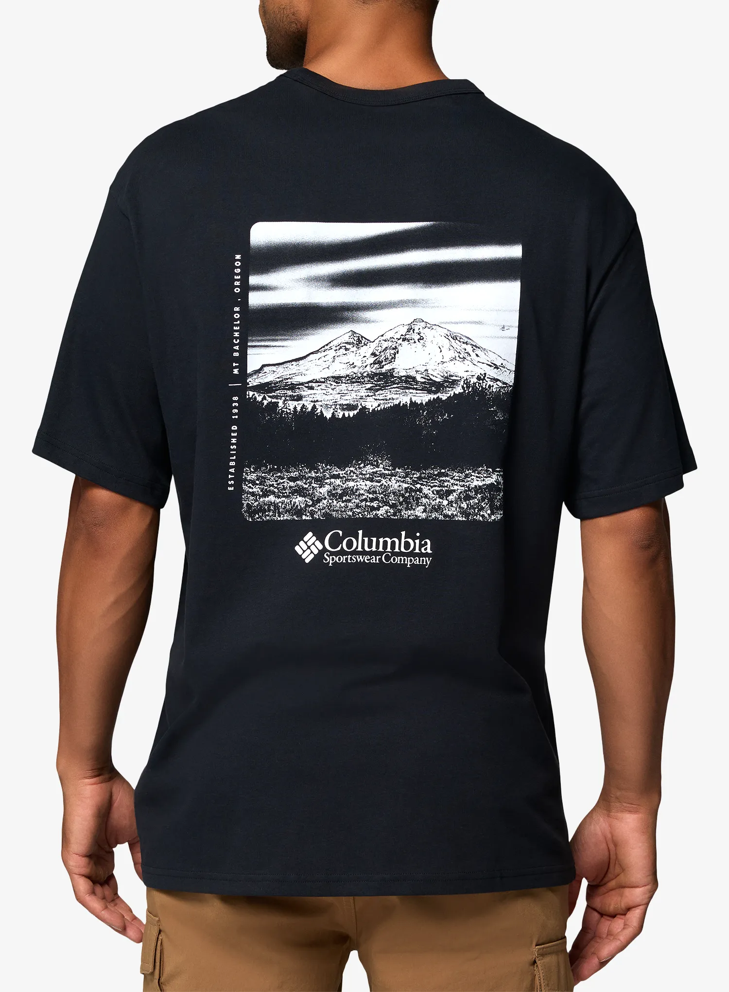 Medvilniniai marškinėliai Columbia CSC Heavyweight Back Graphic Tee - black/photoreal