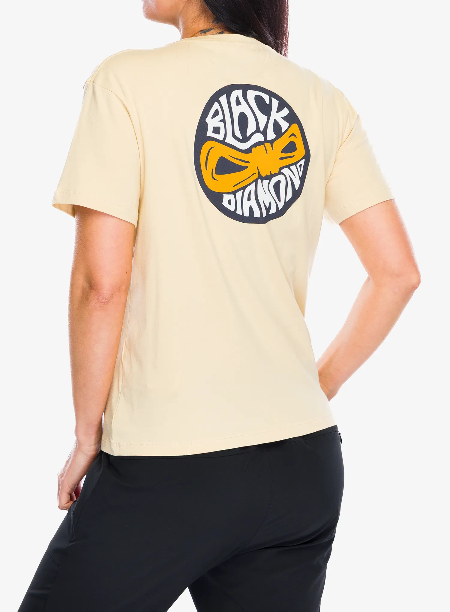 Medvilniniai marškinėliai moterims Black Diamond Rope Badge SS Tee - white oak