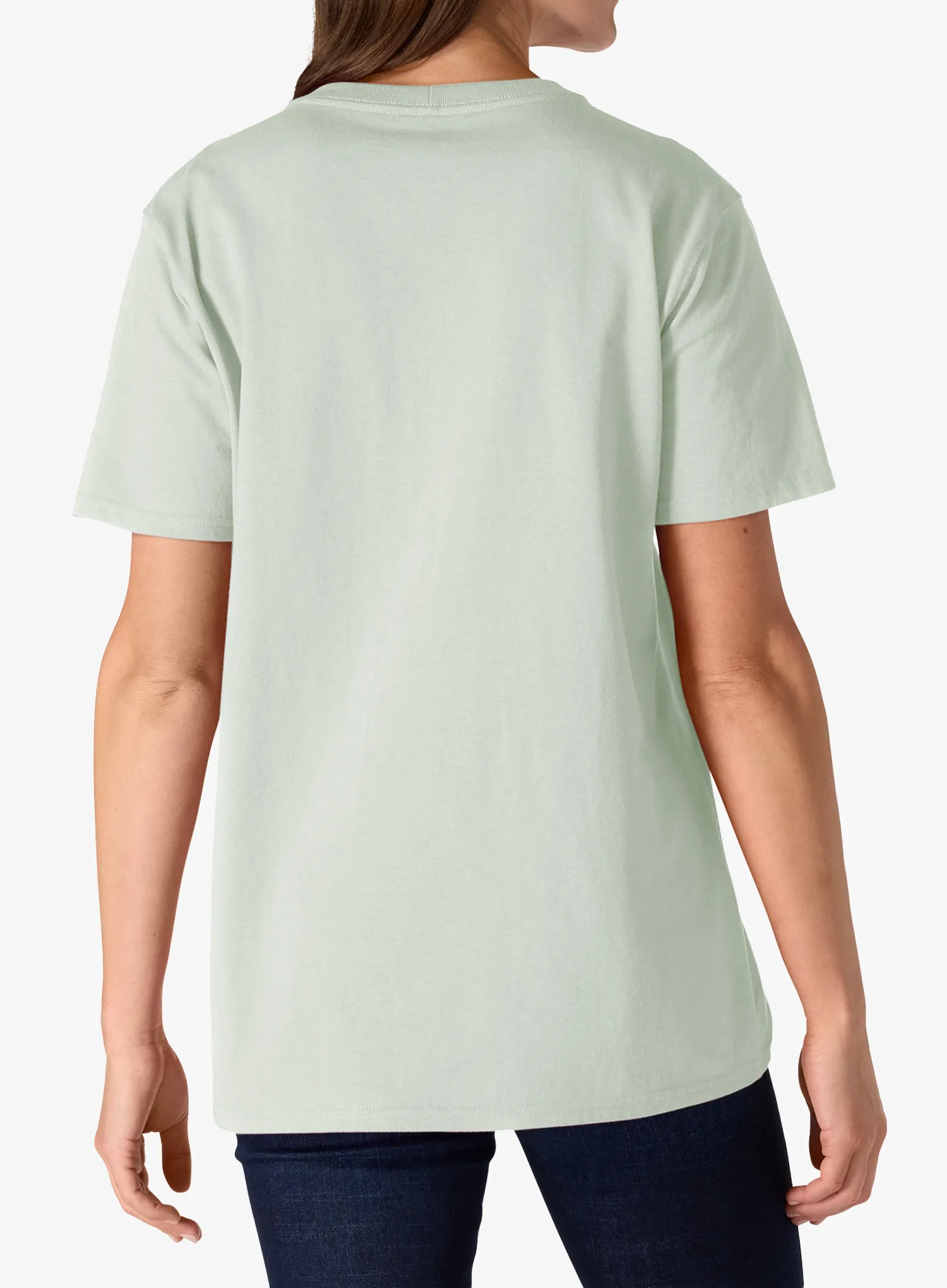 Medvilniniai marškinėliai moterims Carhartt Iconic WK87 Pocket T-Shirt - smoked teal