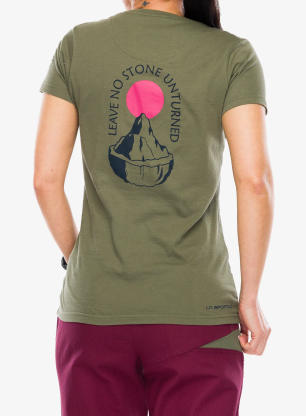 Medvilniniai marškinėliai moterims La Sportiva Stone T-Shirt - cypress/night sky