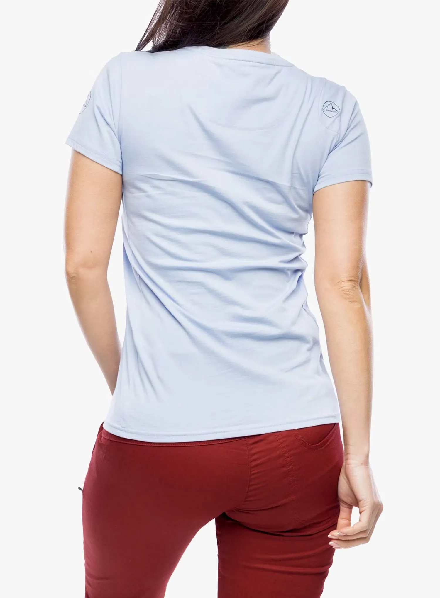 Medvilniniai marškinėliai moterims La Sportiva Stripe Cube T-Shirt - stone-blue