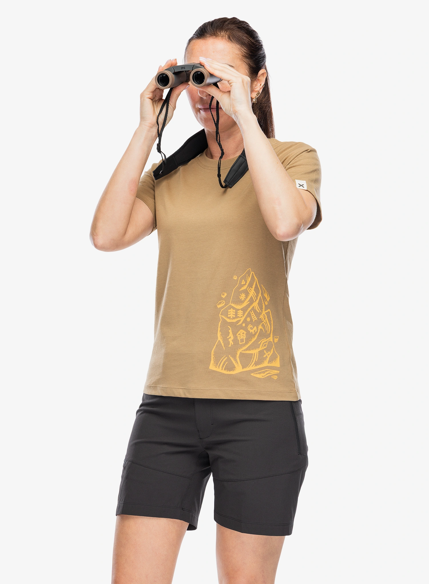 Medvilniniai marškinėliai moterims Montura Spire T-Shirt - beige desert 