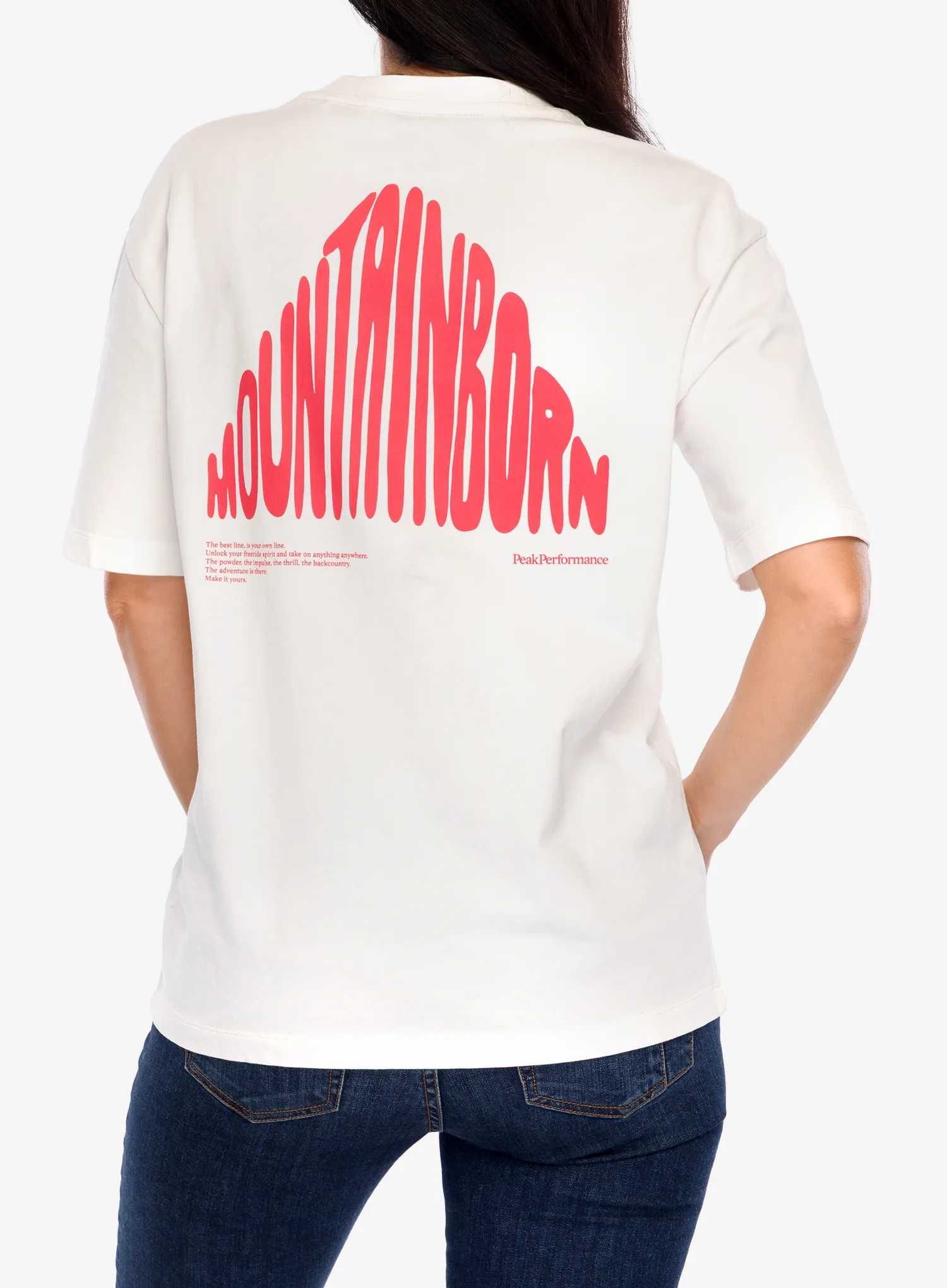 Medvilniniai marškinėliai moterims Peak Performance Graphic Tee - offwhite