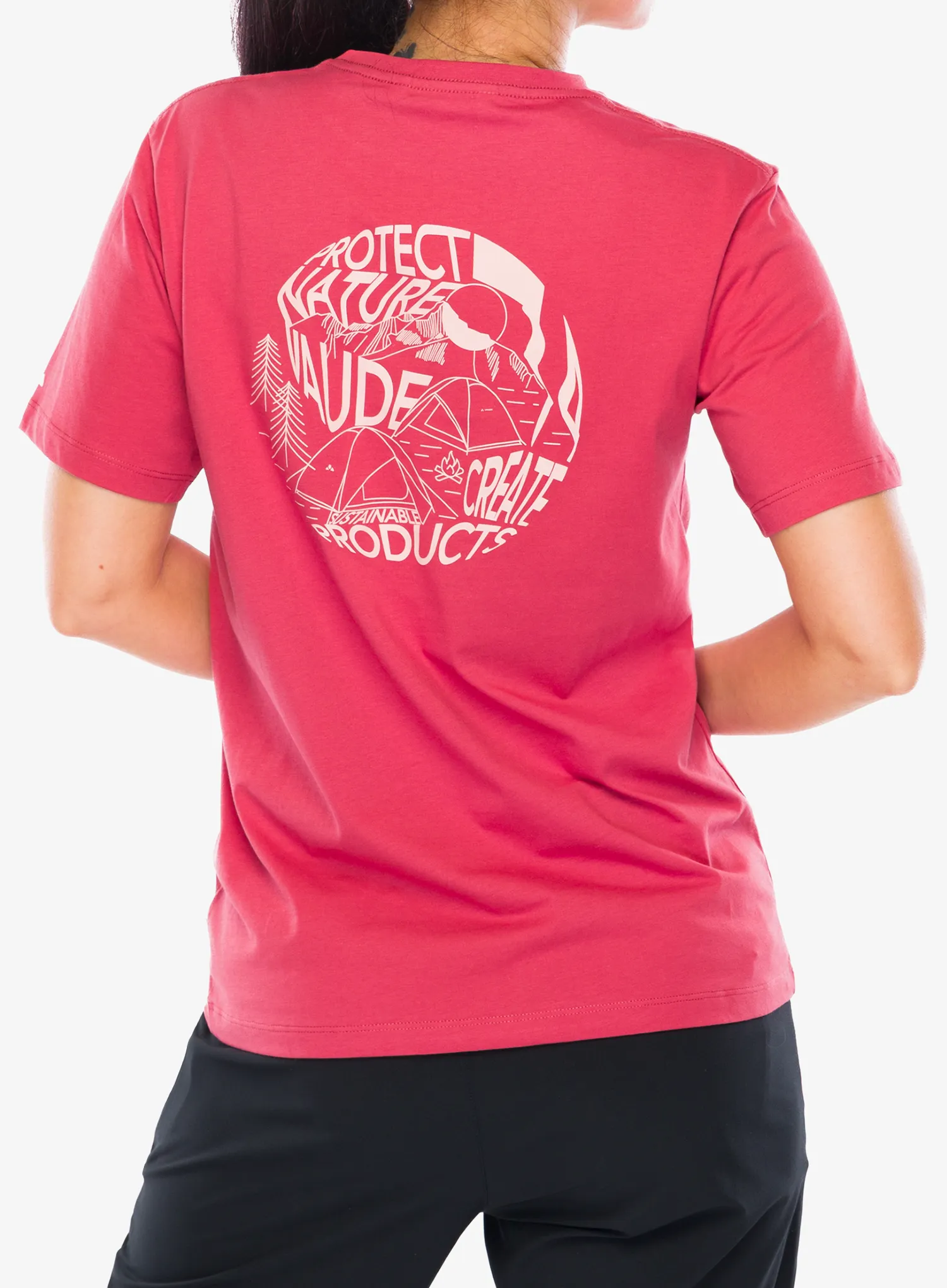 Medvilniniai marškinėliai moterims Vaude Spirit T-Shirt II - brick