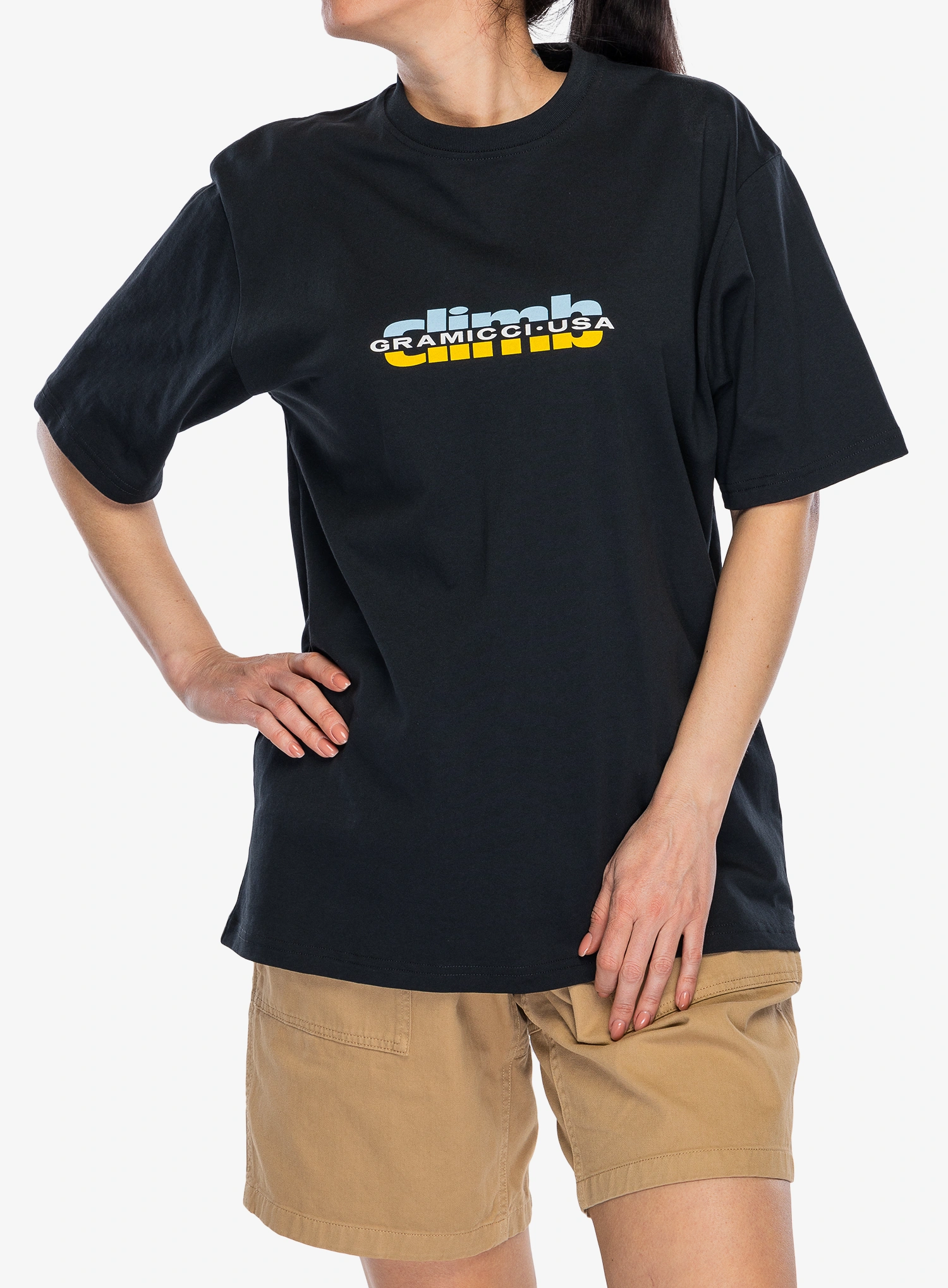 Medvilniniai marškinėliai Gramicci Climb Tee - vintage black
