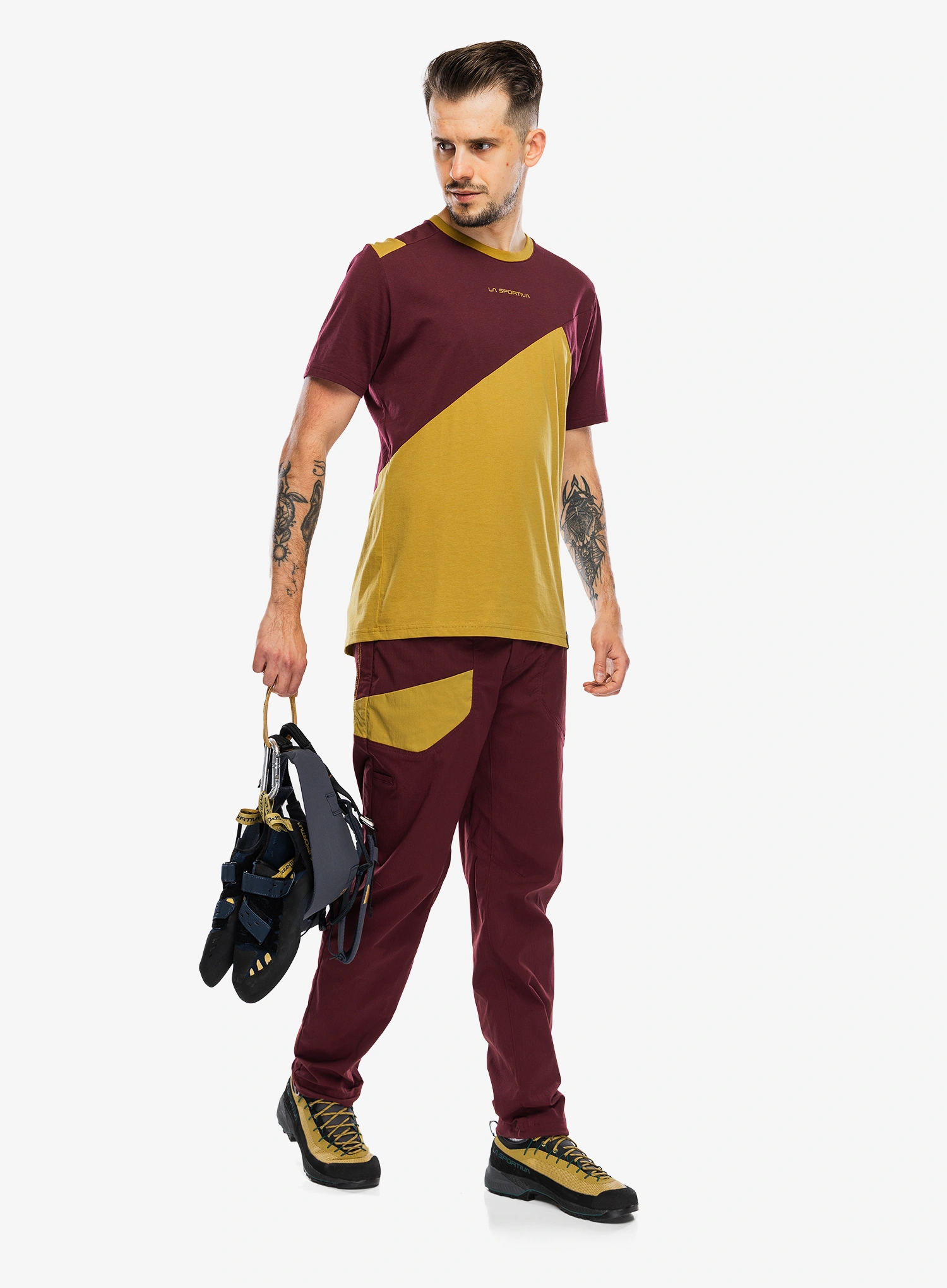 Medvilniniai marškinėliai La Sportiva Dude T-Shirt - savana/redwood