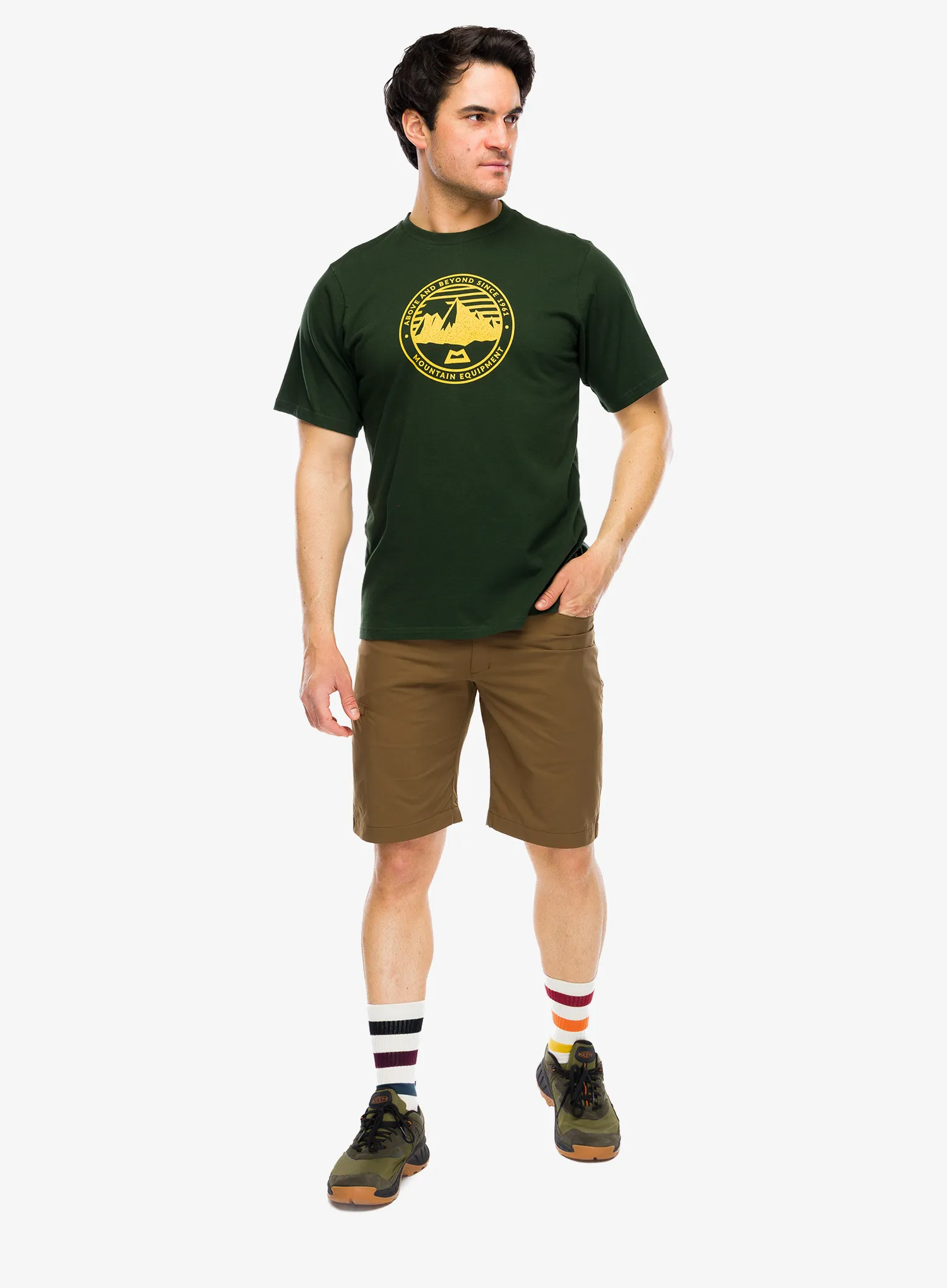 Medvilniniai marškinėliai Mountain Equipment Roundel Tee - conifer/conifer