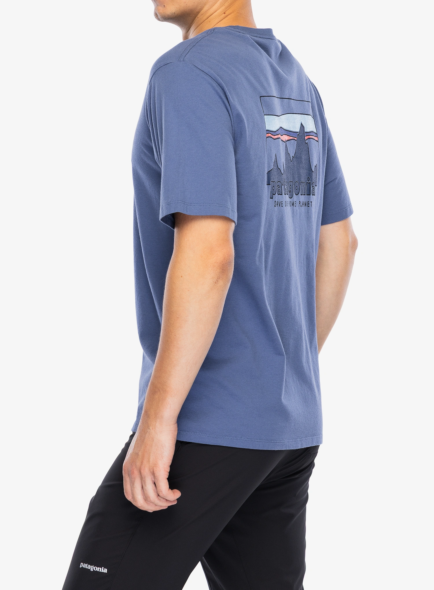 Medvilniniai marškinėliai Patagonia 73 Skyline Organic T-Shirt - current blue