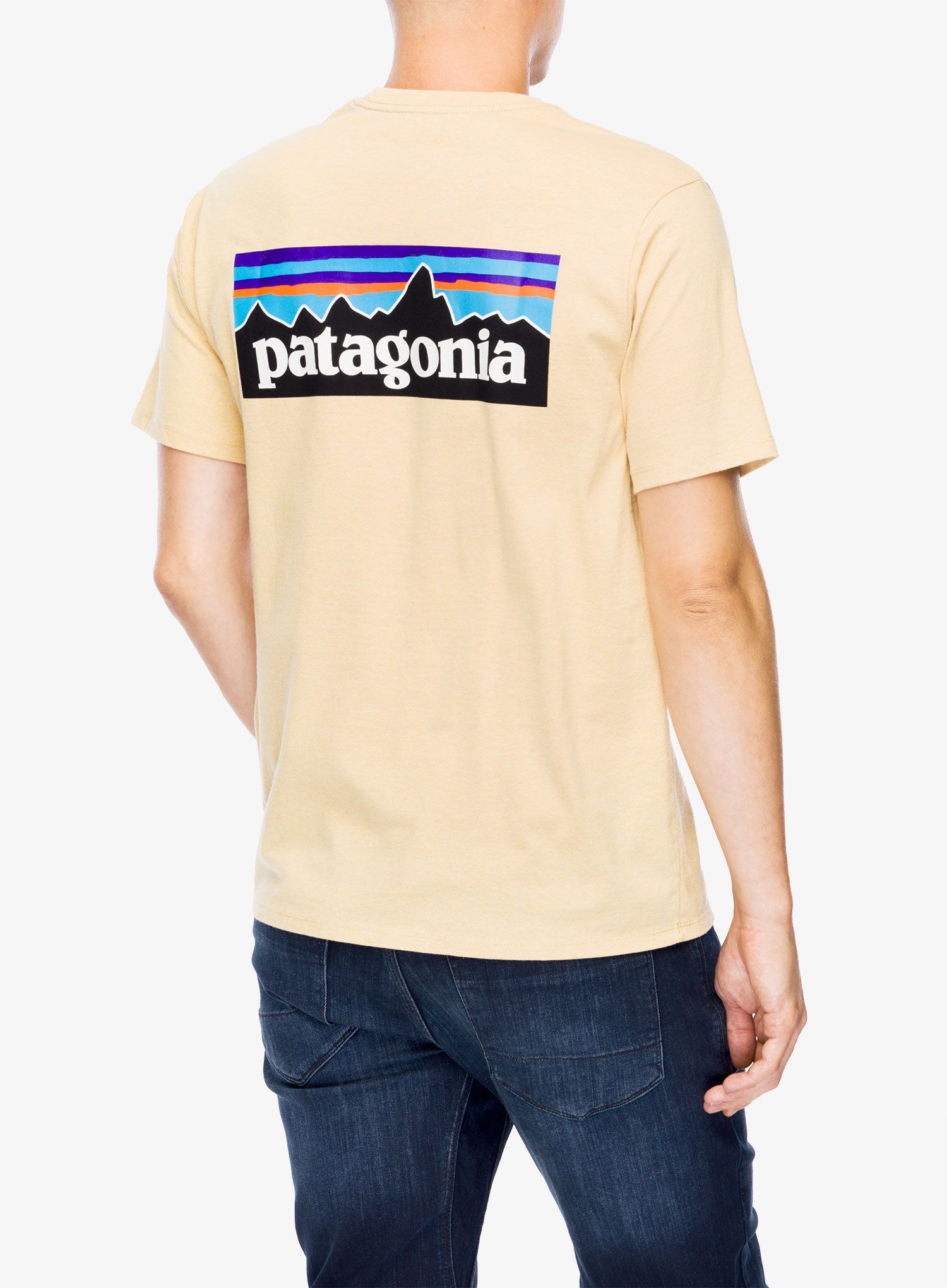 Medvilniniai marškinėliai Patagonia P-6 Logo Responsibili-Tee - beeswax tan