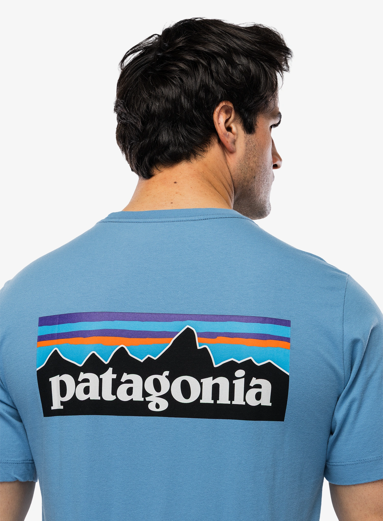 Medvilniniai marškinėliai Patagonia P-6 Logo T-Shirt - shore blue
