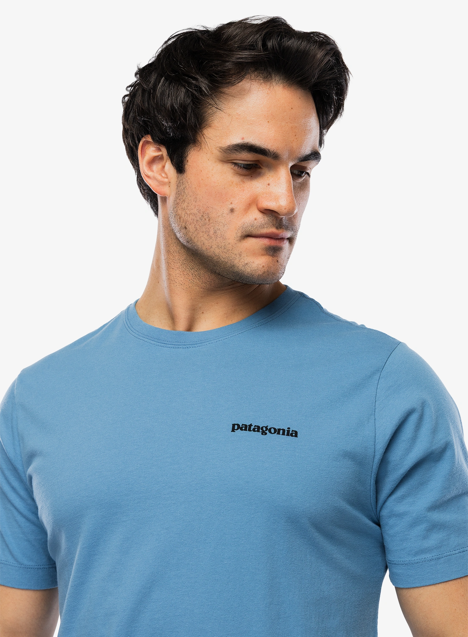 Medvilniniai marškinėliai Patagonia P-6 Logo T-Shirt - shore blue