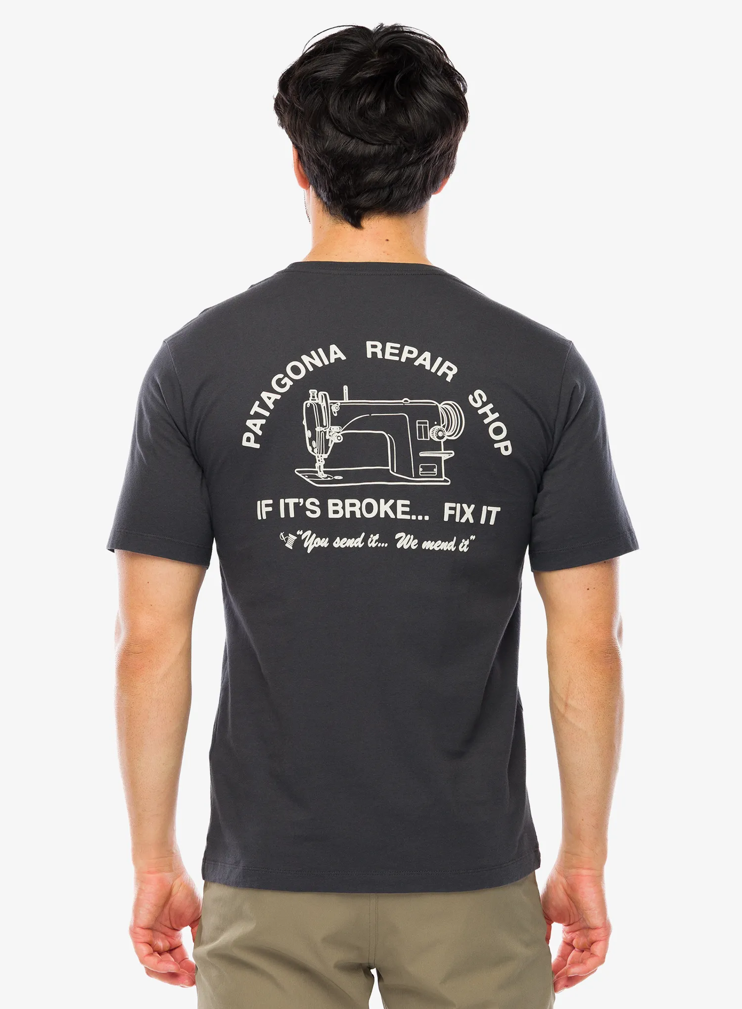 Medvilniniai marškinėliai Patagonia Repair Shop T-Shirt - ink black