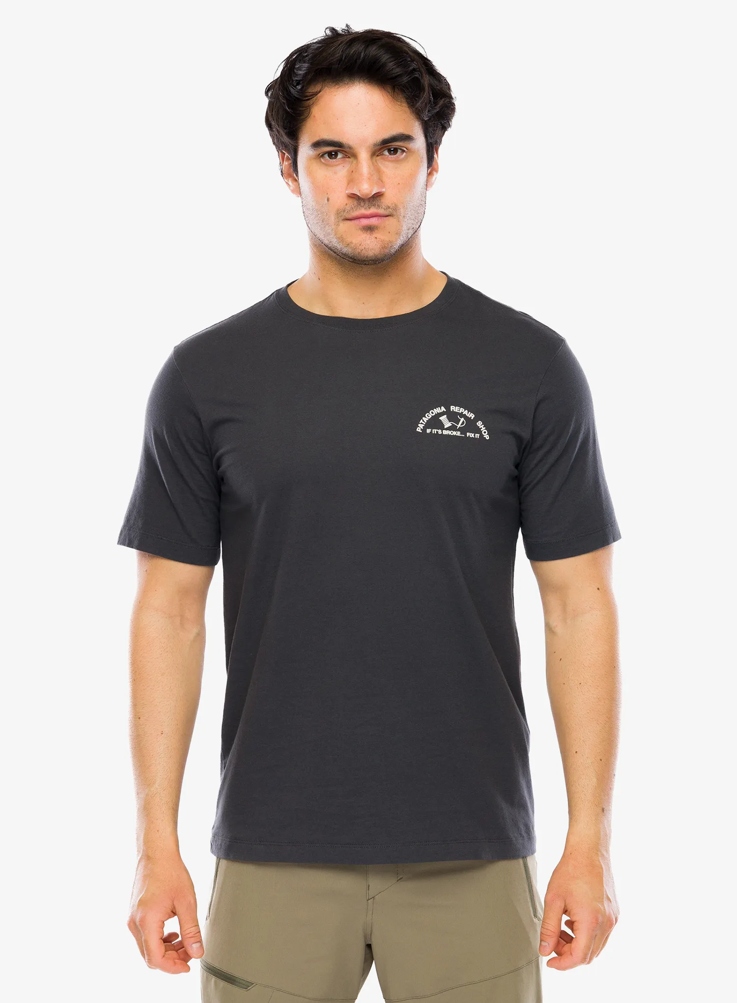 Medvilniniai marškinėliai Patagonia Repair Shop T-Shirt - ink black