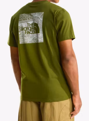 Medvilniniai marškinėliai The North Face Box NSE Celebration Reg SS Tee - woodland green