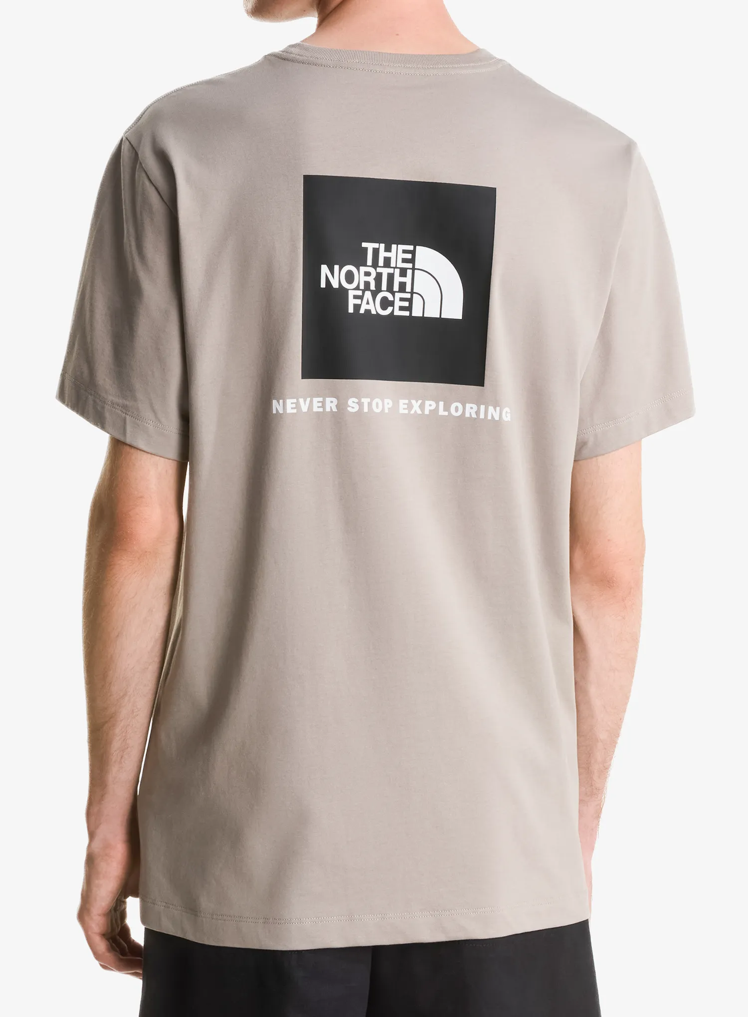Medvilniniai marškinėliai The North Face Evolution Box Nse Regular Short Sleeve - stone slab