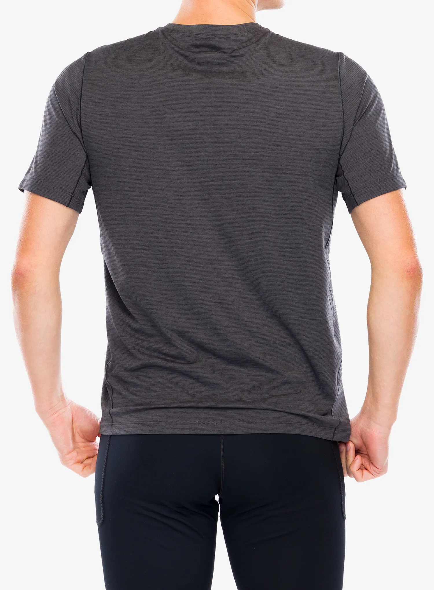 Bėgimo marškinėliai Arcteryx Cormac Crew SS - black sapphire
