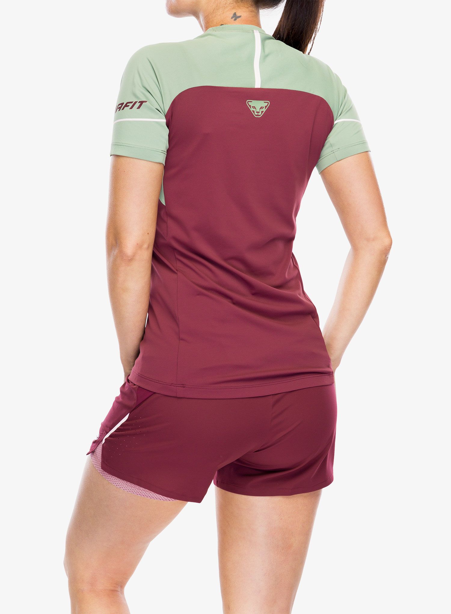 Bėgimo marškinėliai moteriški Dynafit Alpine Pro S/S Tee - burgundy