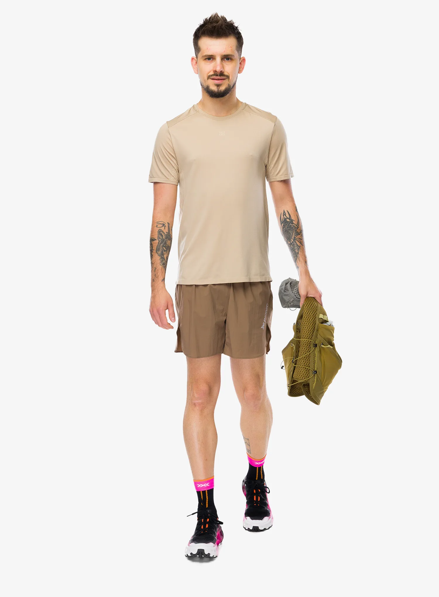 Bėgimo marškinėliai X-Bionic Xceed Run Discover Shirt - sand