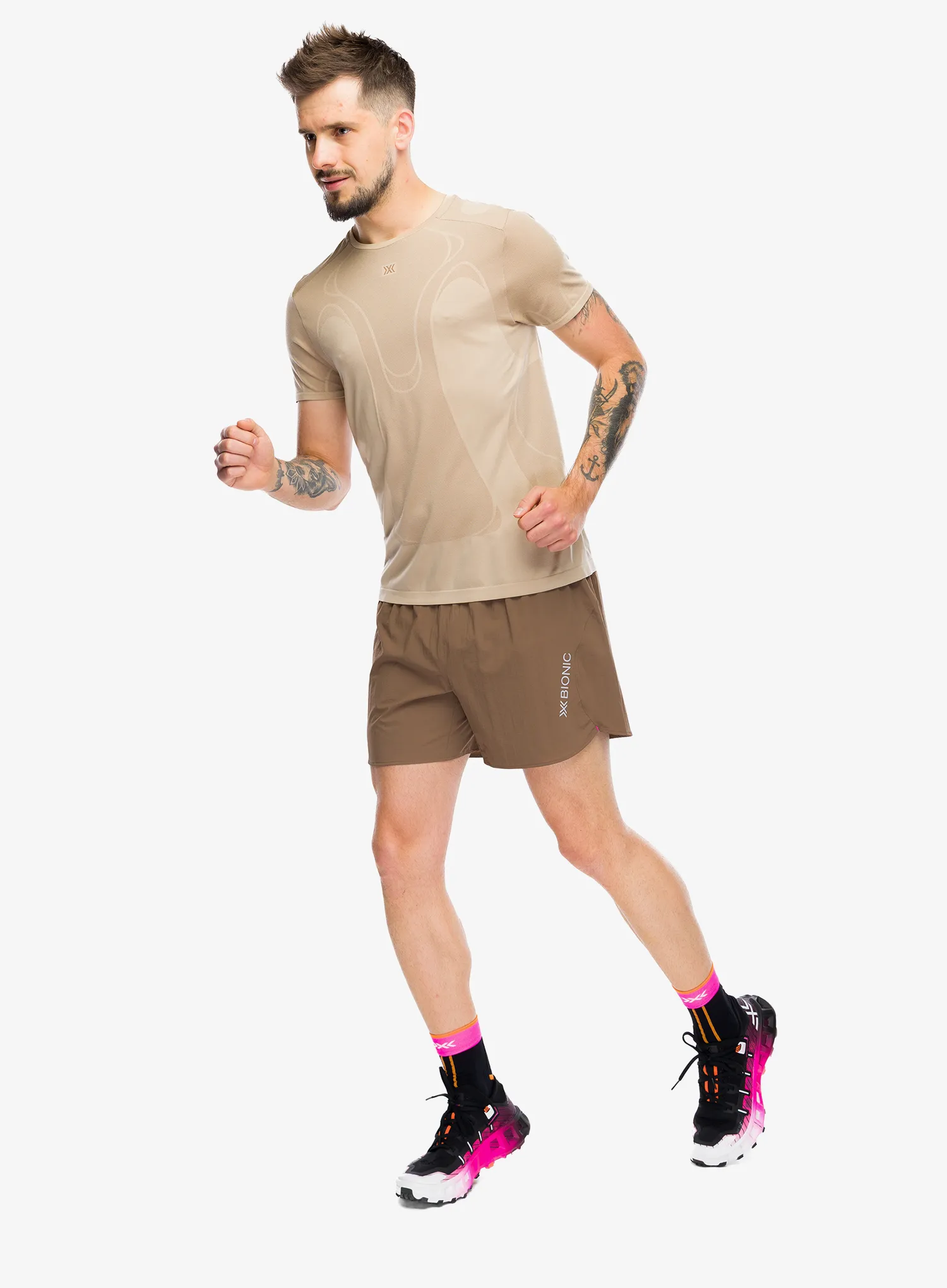 Bėgimo marškinėliai X-Bionic Xceed Run Perform Shirt - sand
